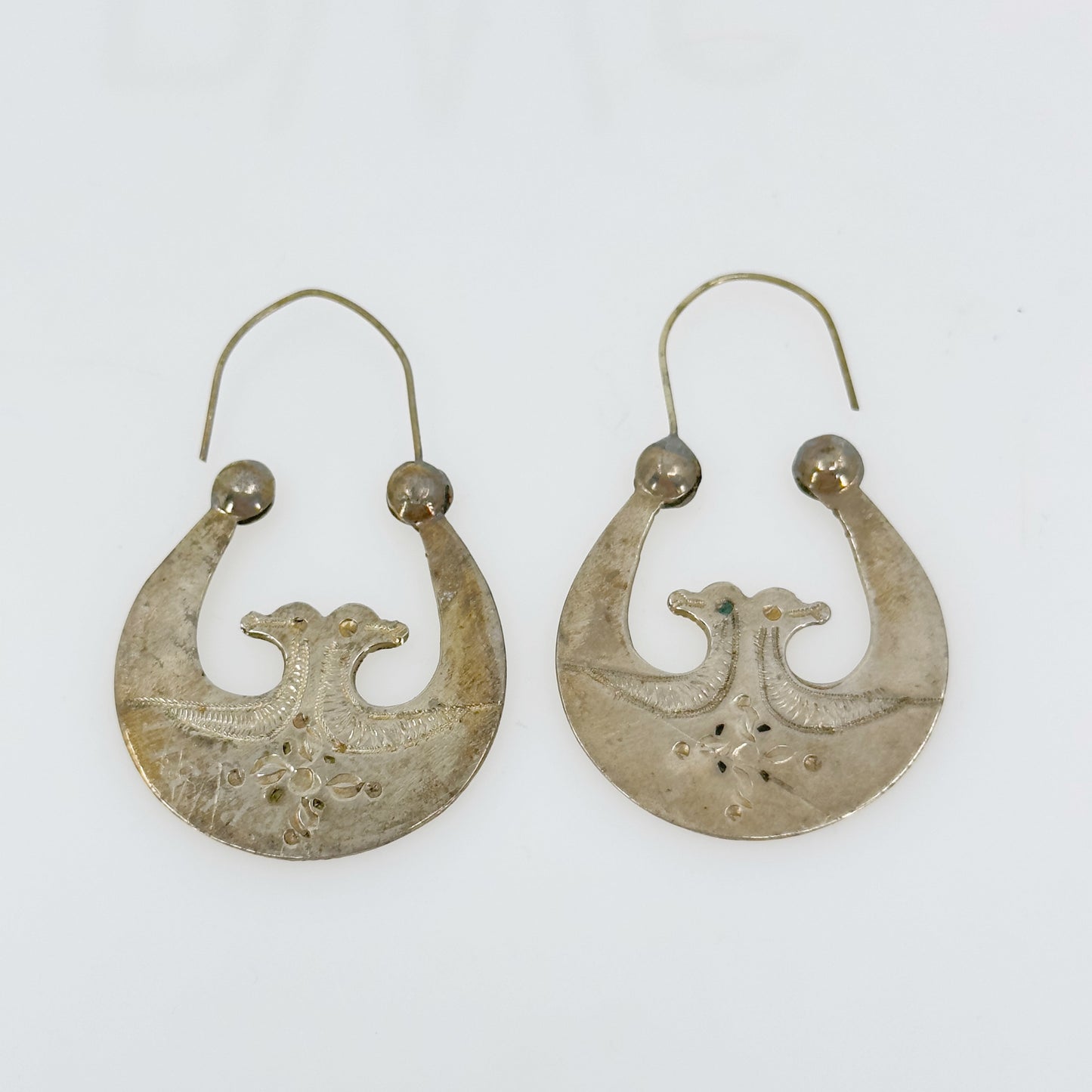 Vintage Silver Tone bird earrings