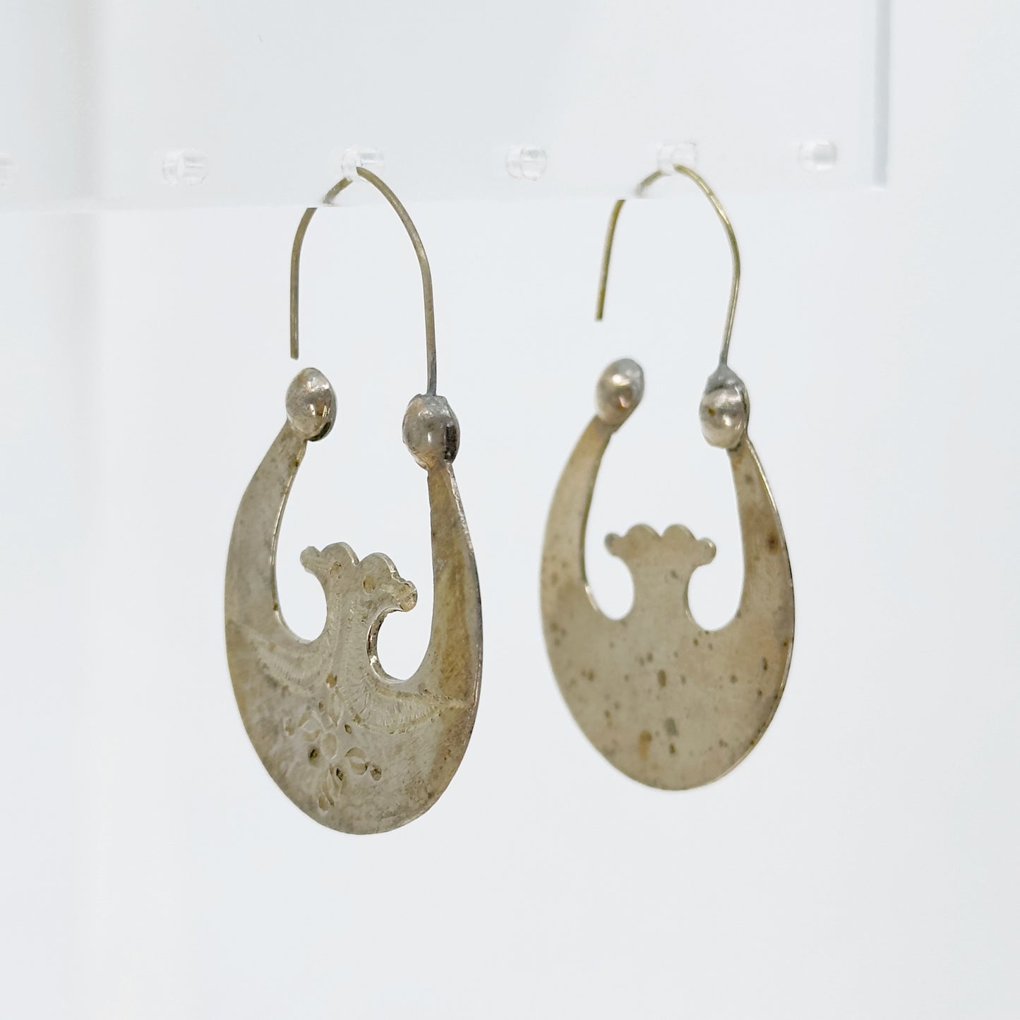 Vintage Silver Tone bird earrings