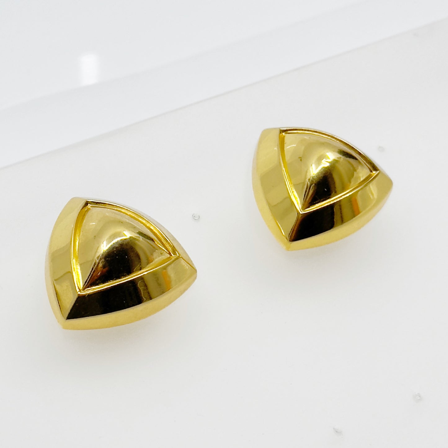 Bold 18k Gold Filled  Triangular earrings