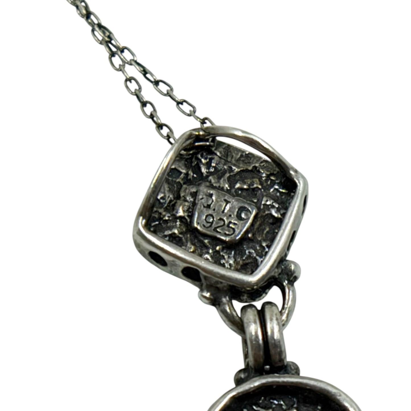 Quoc Turquoise Inc sterling silver turquoise lapis lazuli coral pendant - GM186