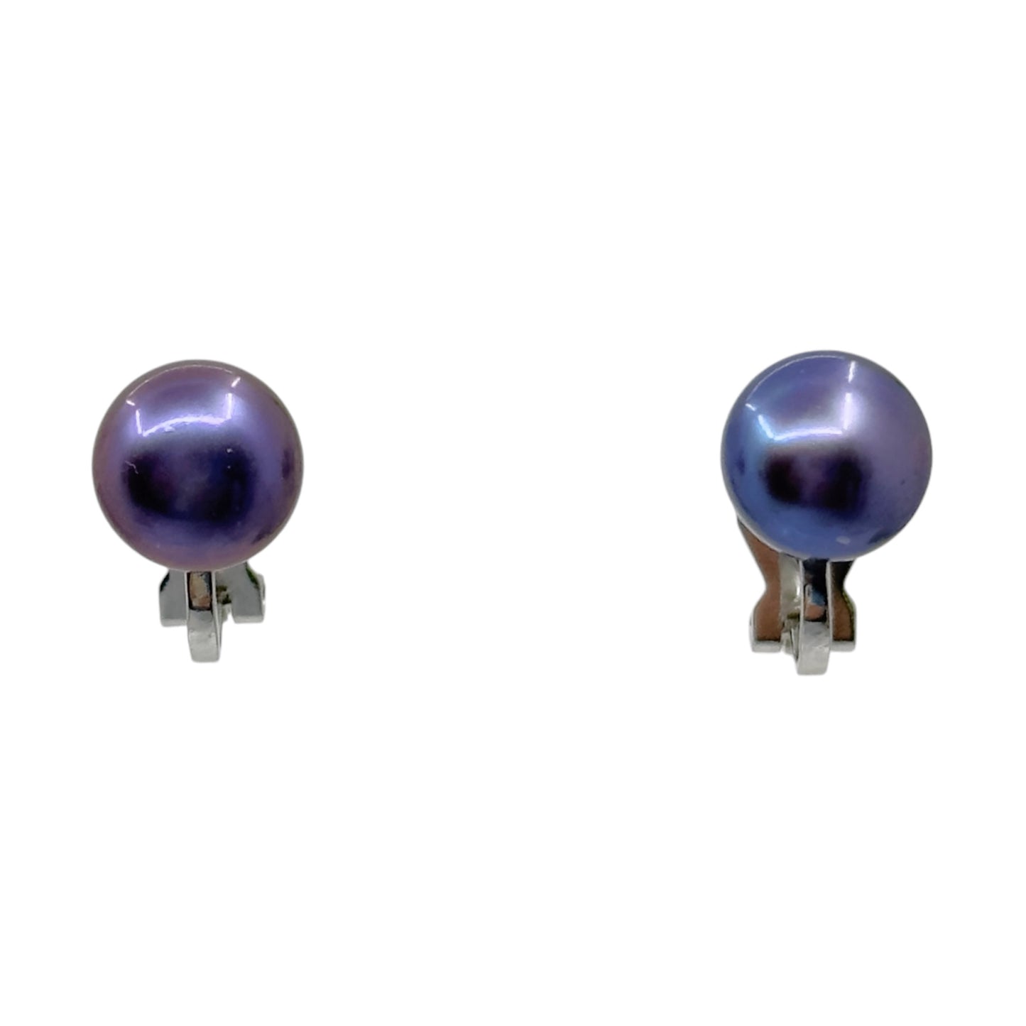 Silver tone 9mm freshwater pearl clip on earrings