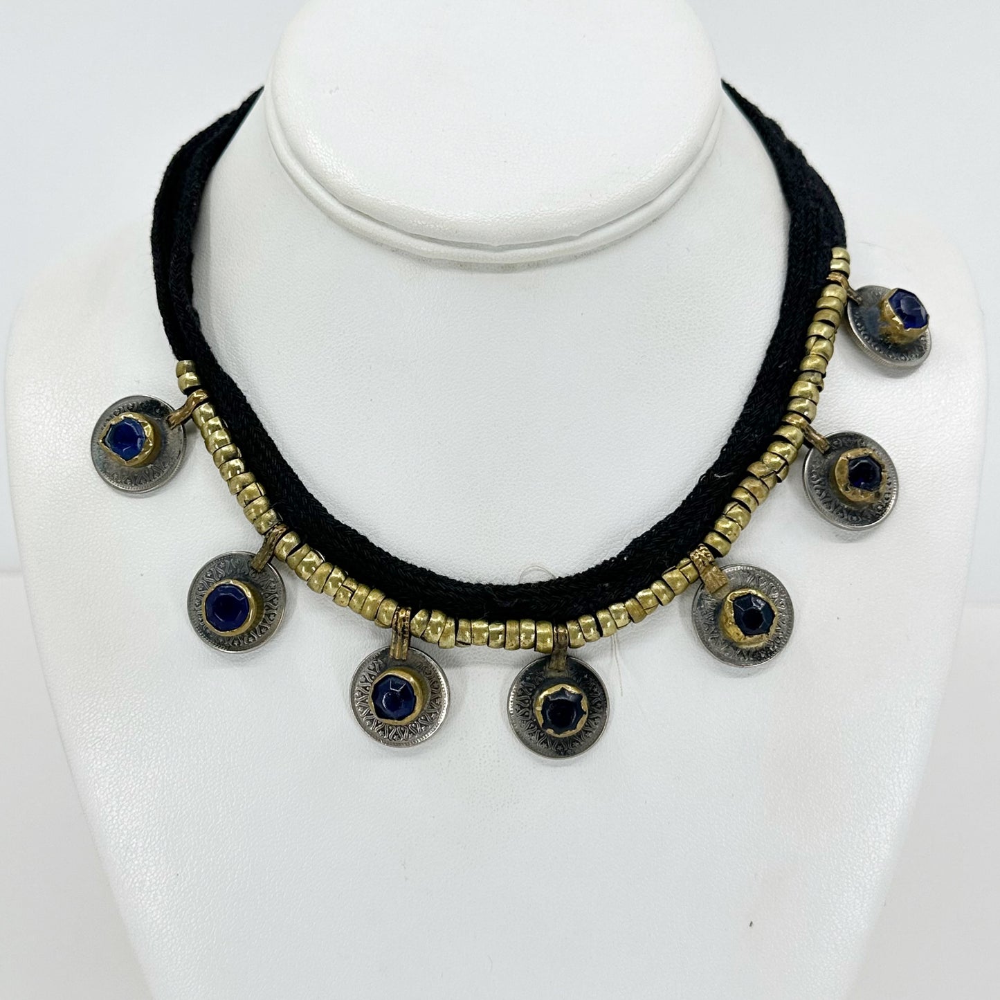 Afghan coin & glass boho necklace