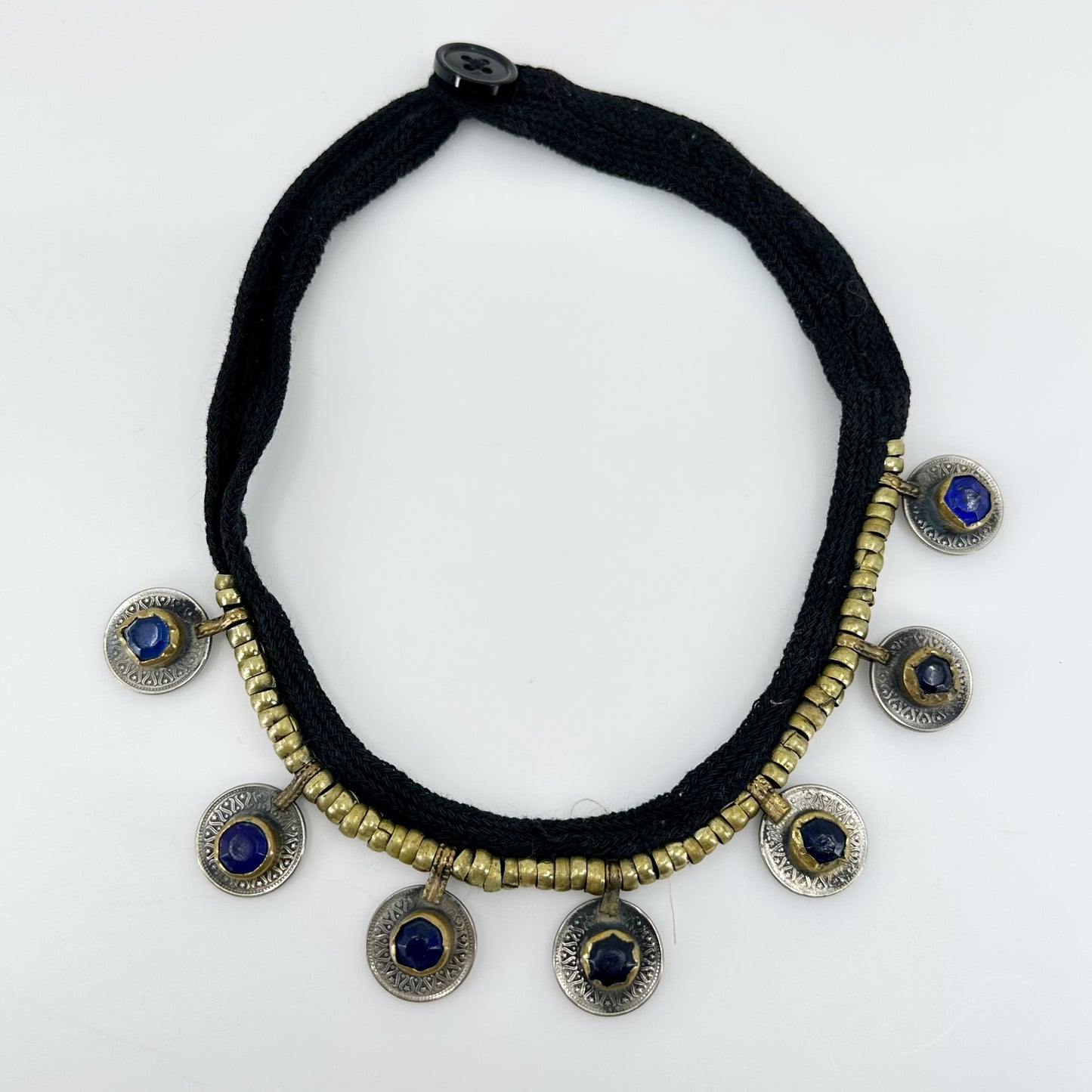 Afghan coin & glass boho necklace