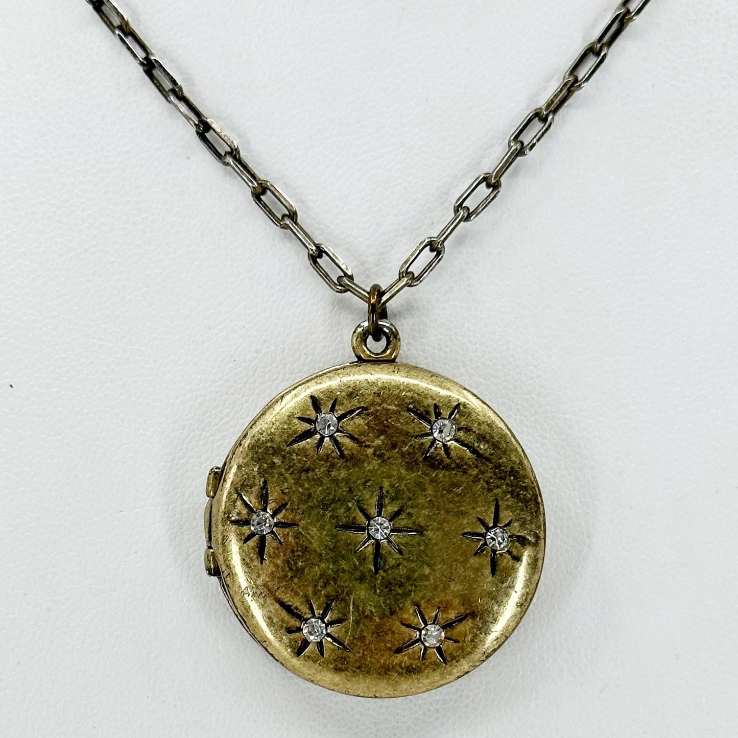 J. Crew rhinestone locket pendant necklace