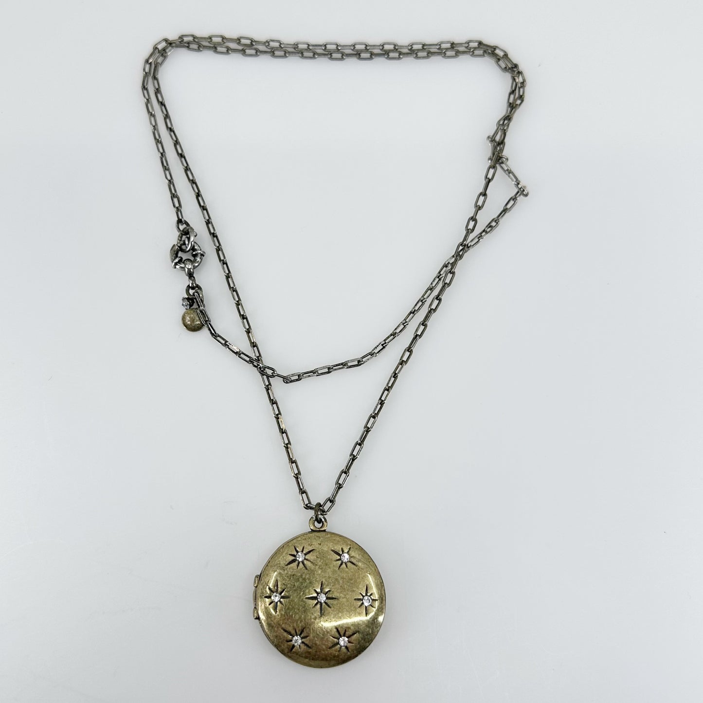 J. Crew rhinestone locket pendant necklace