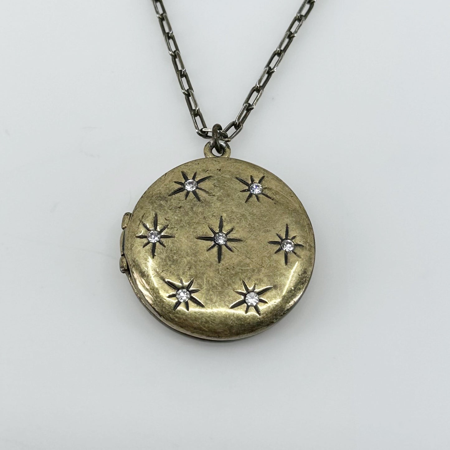 J. Crew rhinestone locket pendant necklace