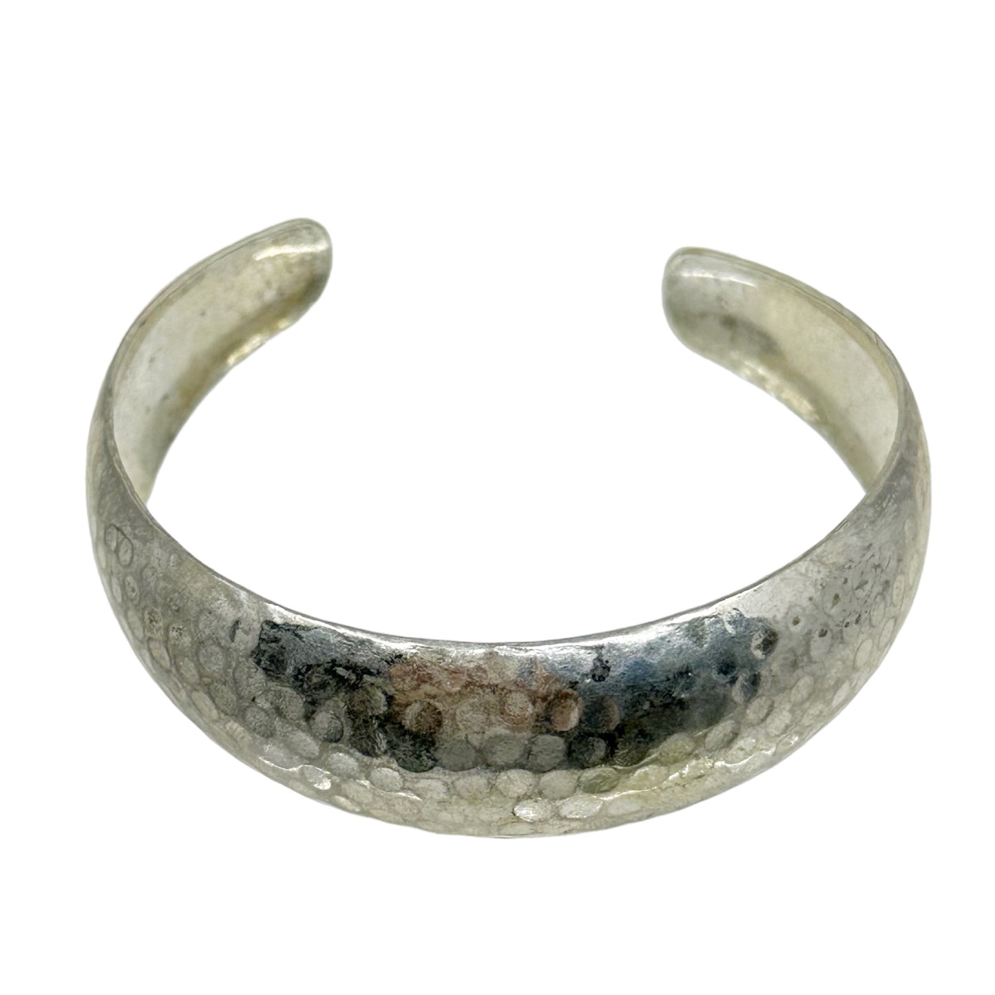 hand Hammered silver plated cuff bracelet