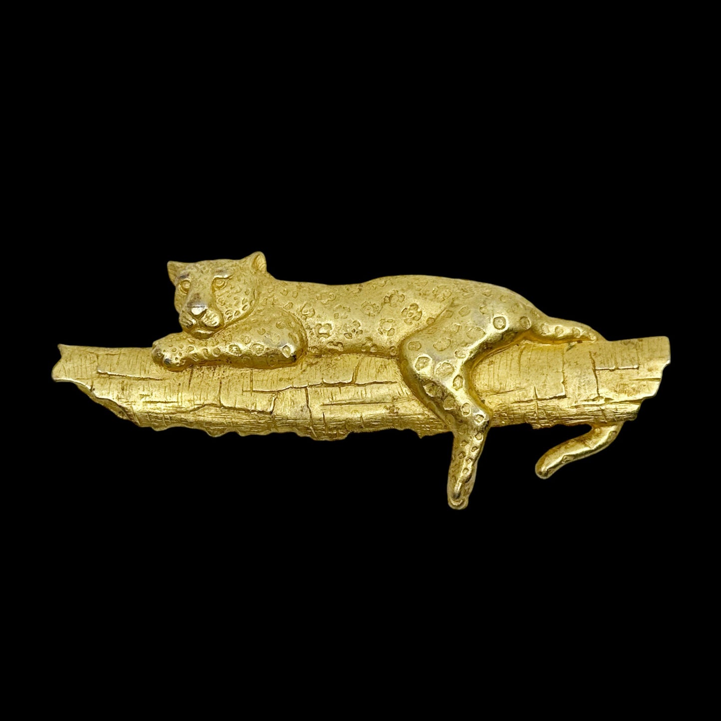 JJ 1988 Gold tone Leopard Brooch