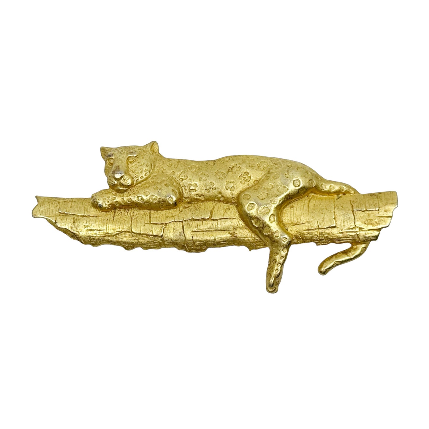 JJ 1988 Gold tone Leopard Brooch