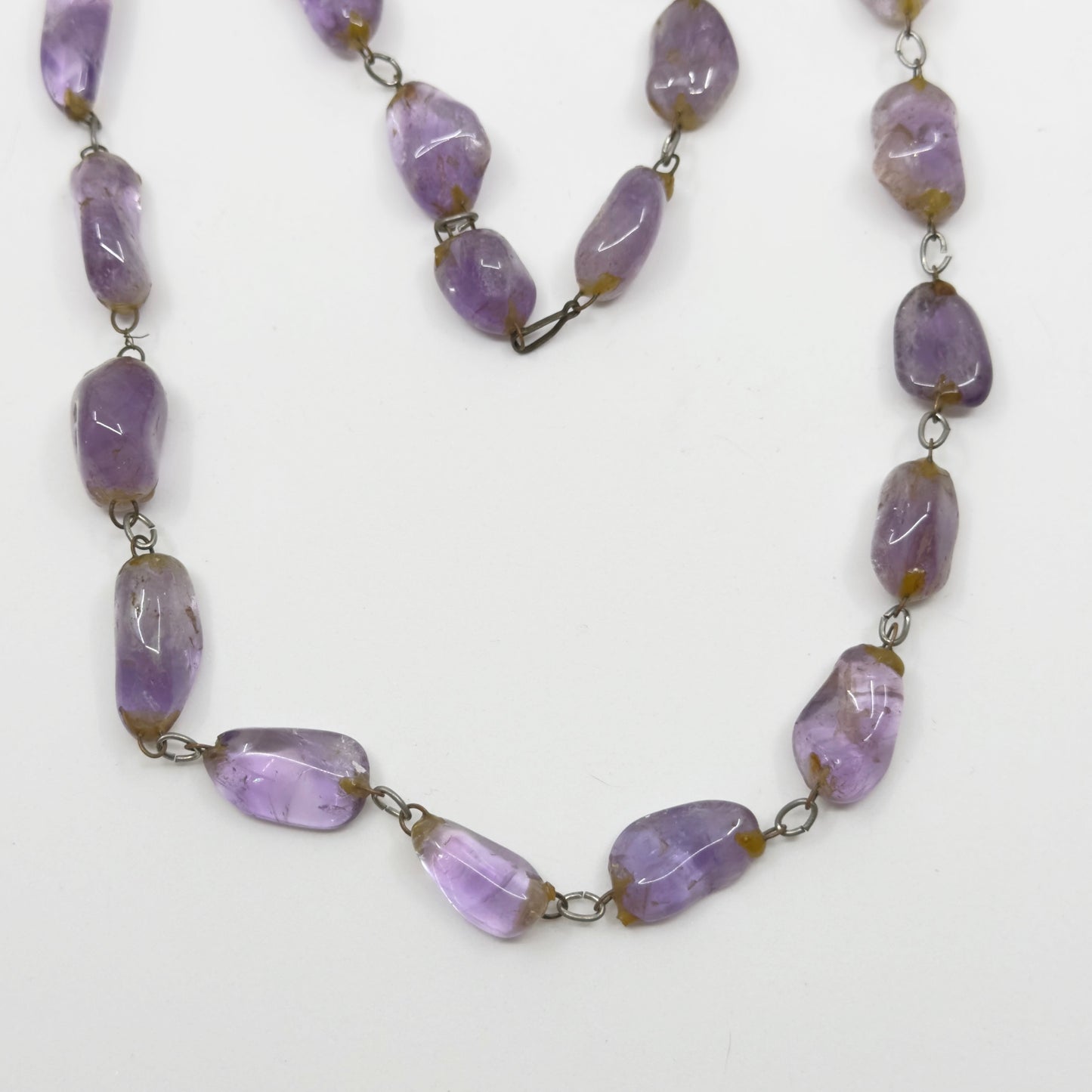 Vintage amethyst nugget bead necklace