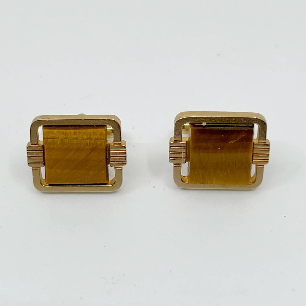 Gold filled tiger eye cufflinks