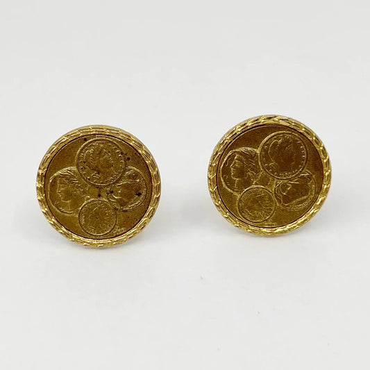 Vintage Gold filled coins cufflinks