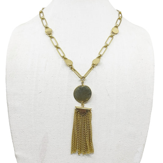 Vintage Gold tone tassel necklace