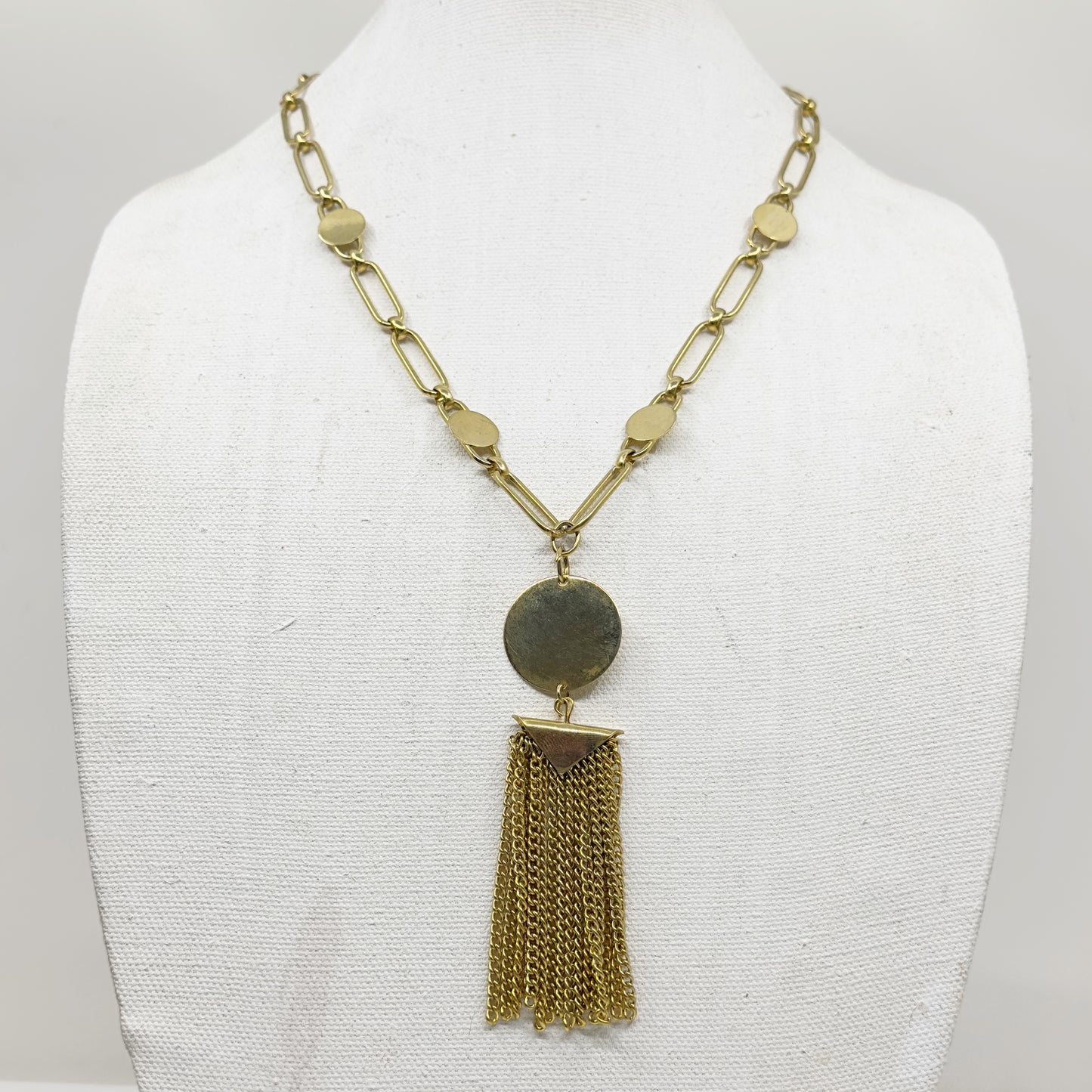 Vintage Gold tone tassel necklace