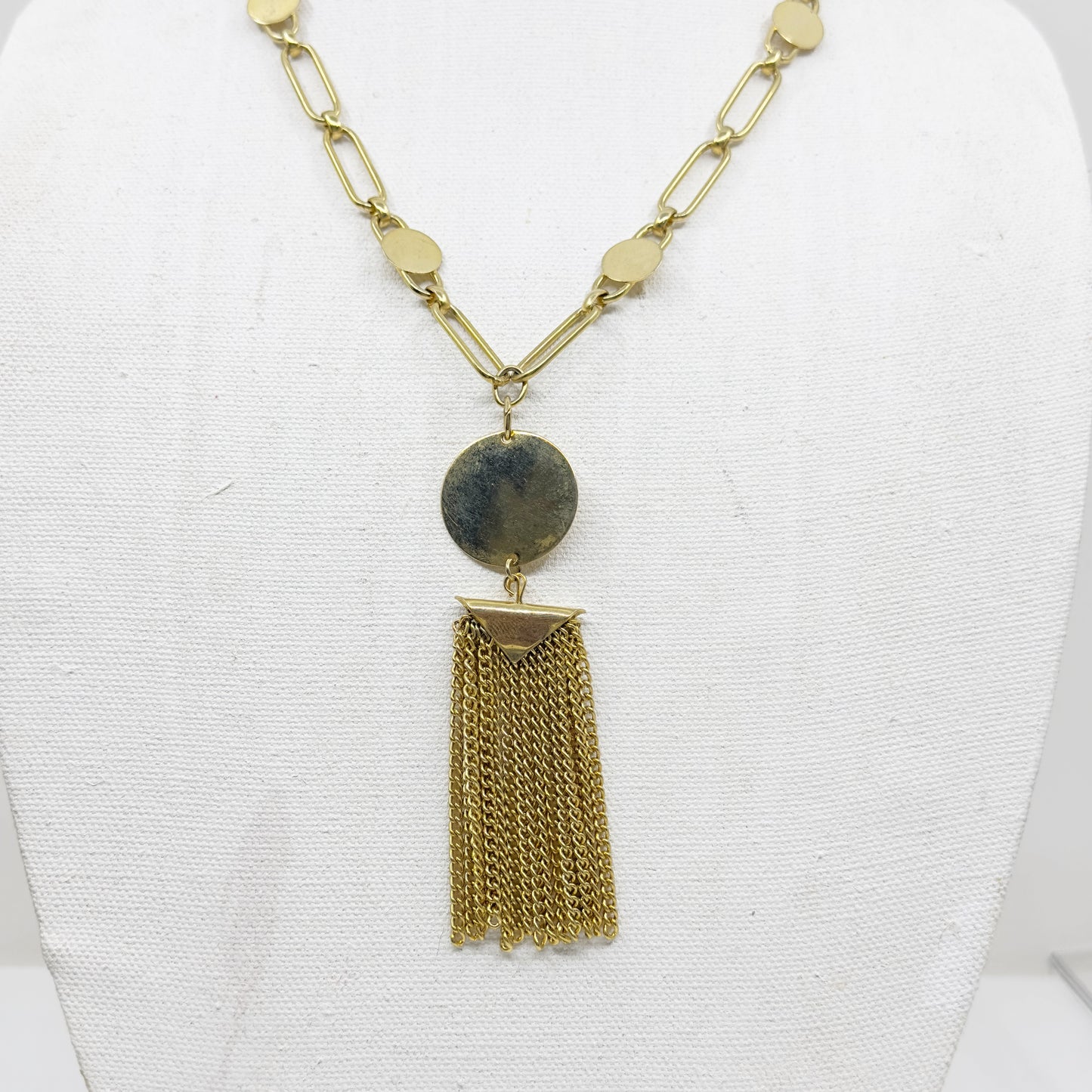 Vintage Gold tone tassel necklace