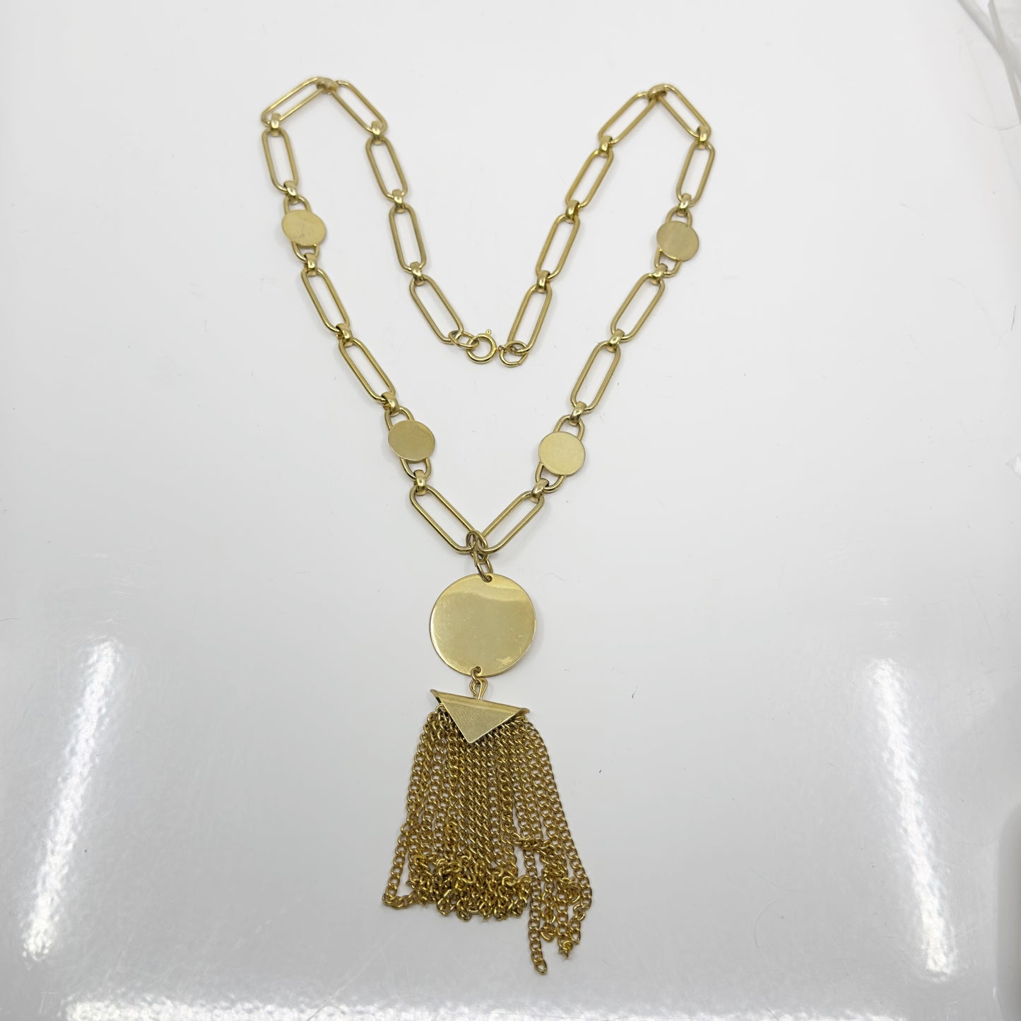 Vintage Gold tone tassel necklace