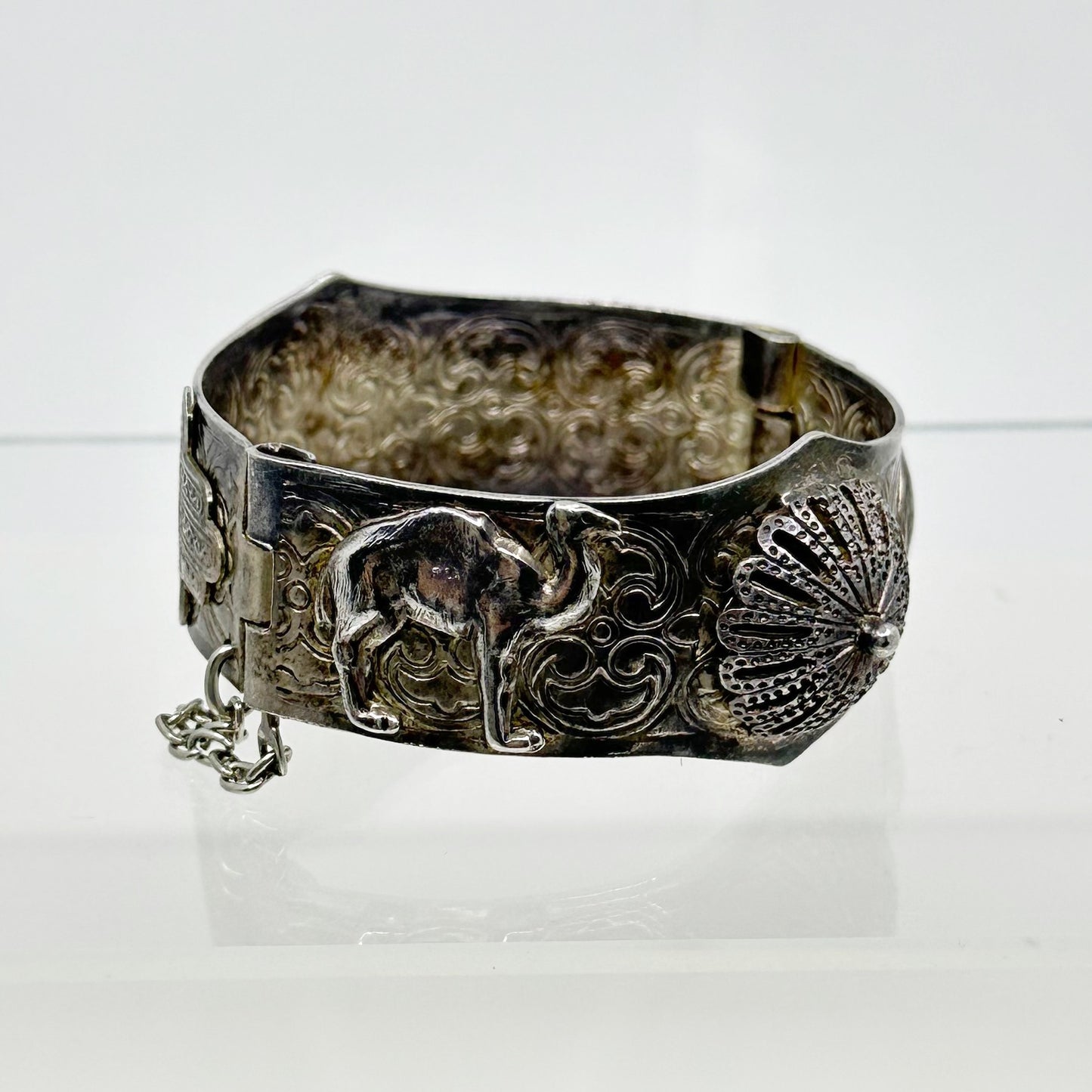 Vintage Egyptian Silver Plated hamsa & camels bracelet