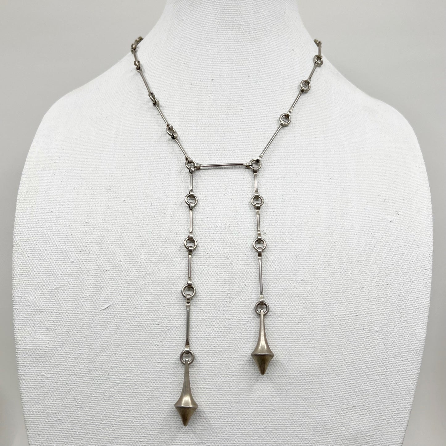 Handmade Sterling silver lariat necklace