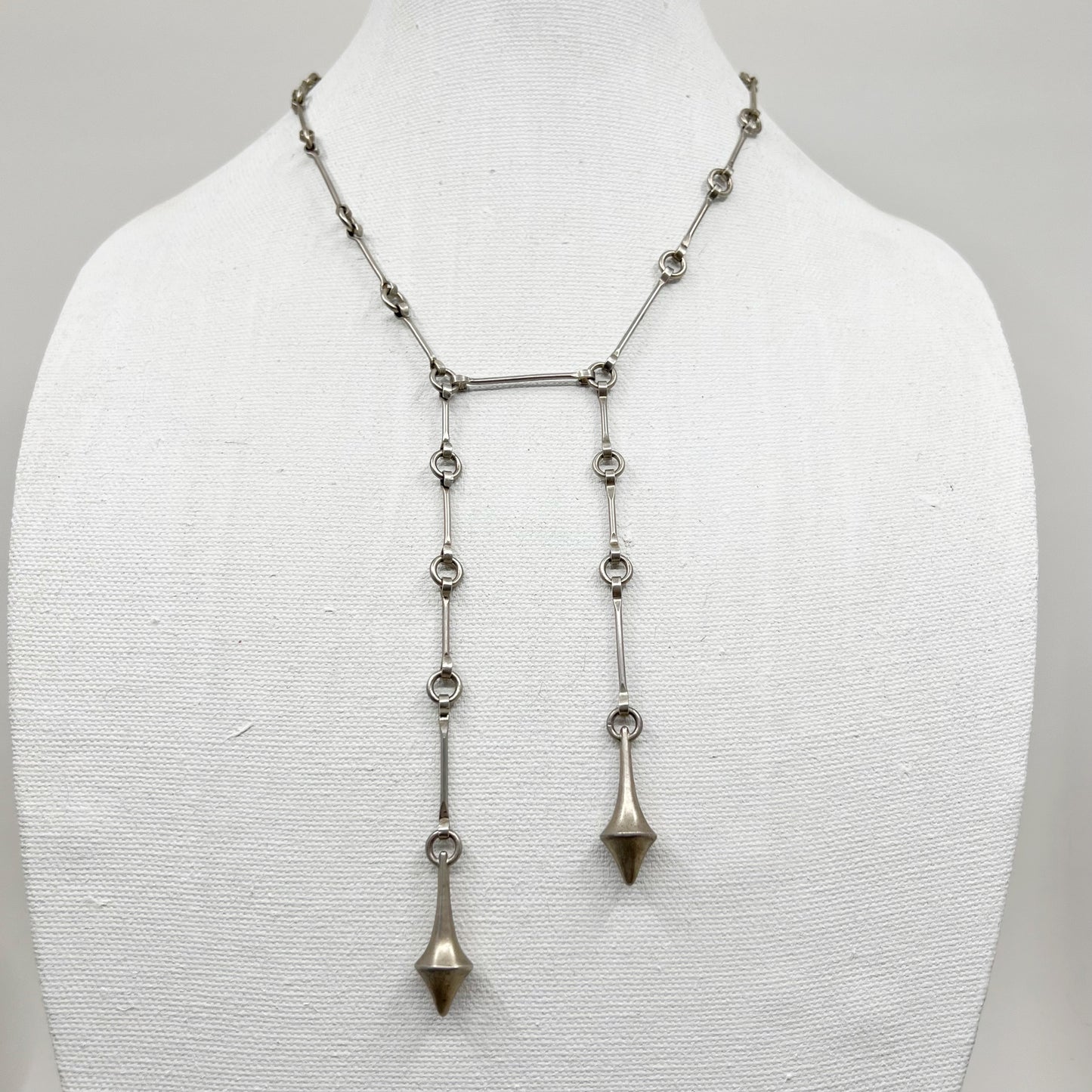 Handmade Sterling silver lariat necklace