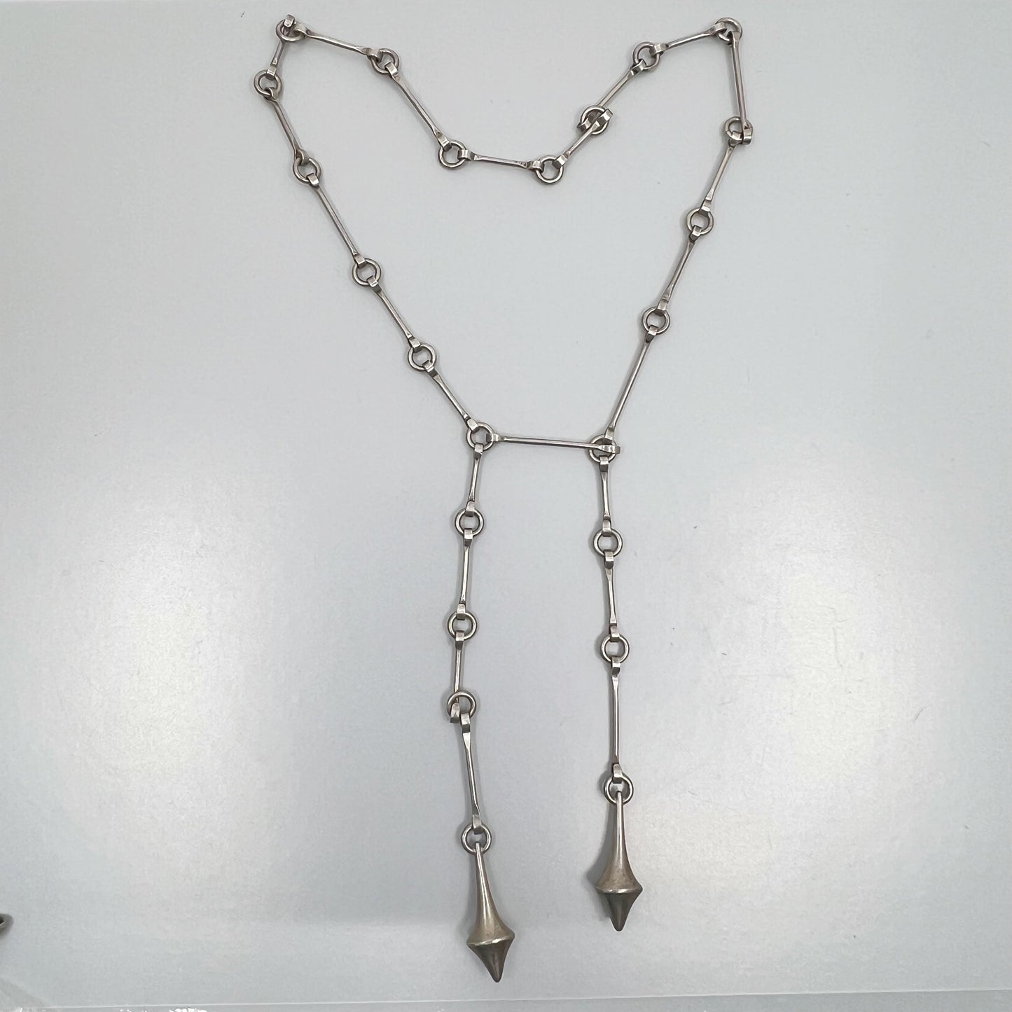 Handmade Sterling silver lariat necklace