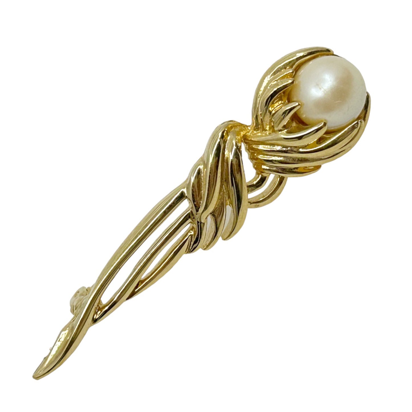 Vintage Gold tone pearl brooch