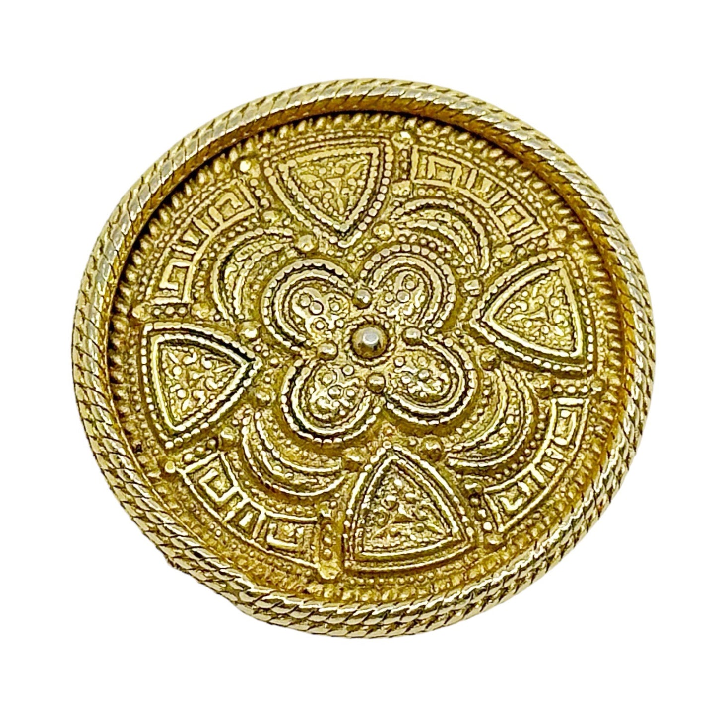 Vintage Accessocraft NYC Gold tone Neo Etruscan brooch