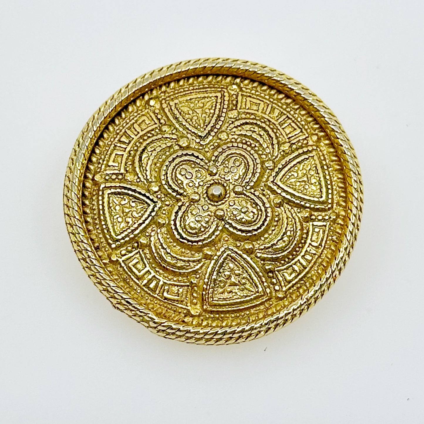 Vintage Accessocraft NYC Gold tone Neo Etruscan brooch