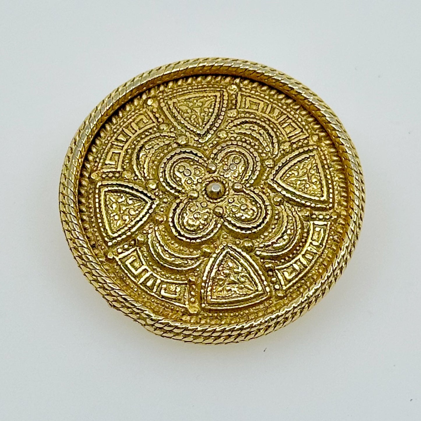 Vintage Accessocraft NYC Gold tone Neo Etruscan brooch