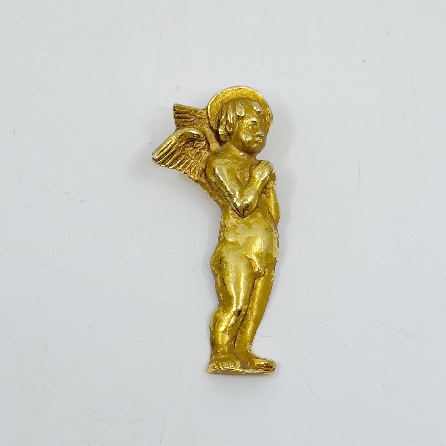 Vintage Alva Museum Replica Gold tone cherub pendant