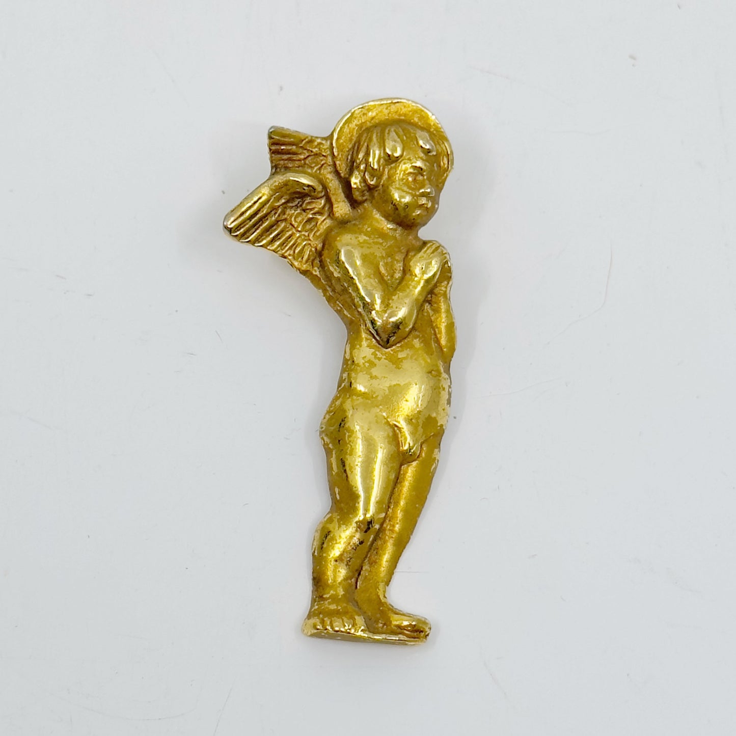 Vintage Alva Museum Replica Gold tone cherub pendant