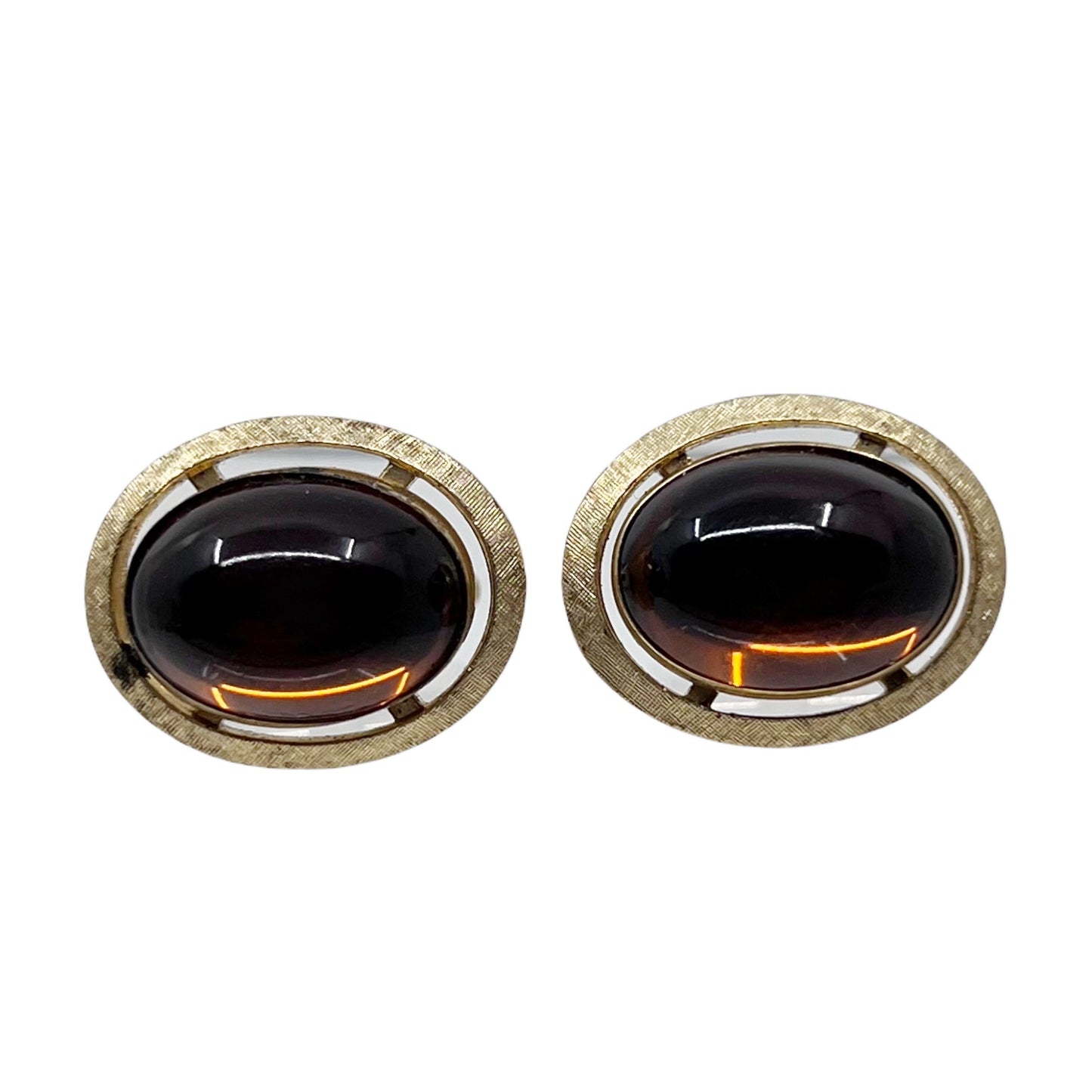 12k Gold filled glass citrine cufflinks