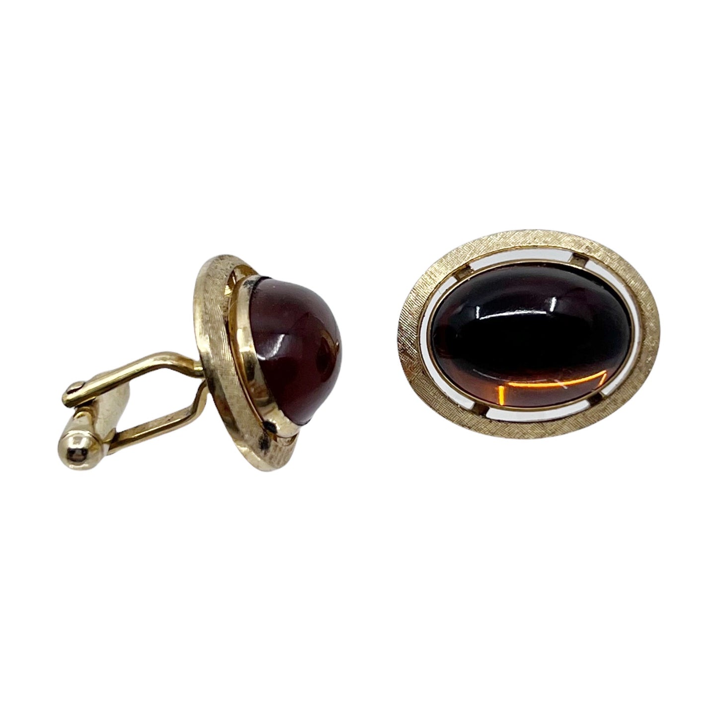 12k Gold filled glass citrine cufflinks