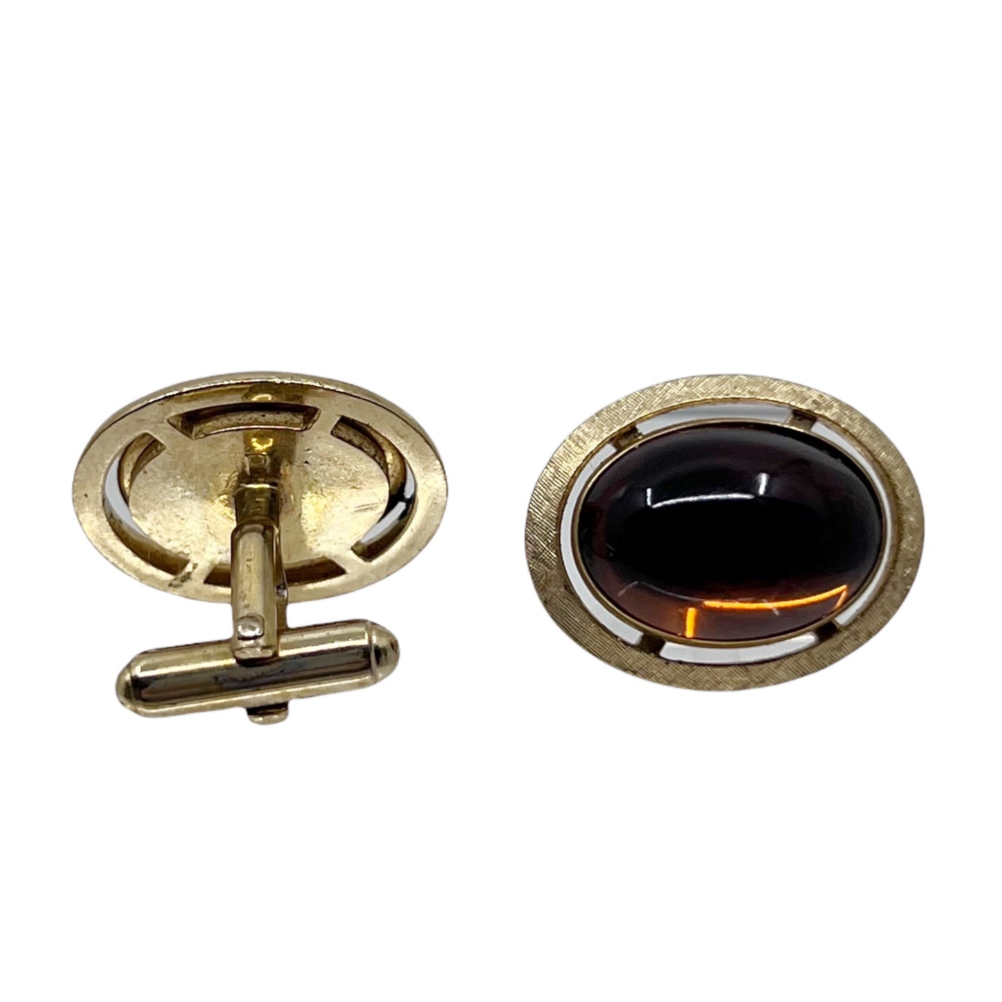 12k Gold filled glass citrine cufflinks