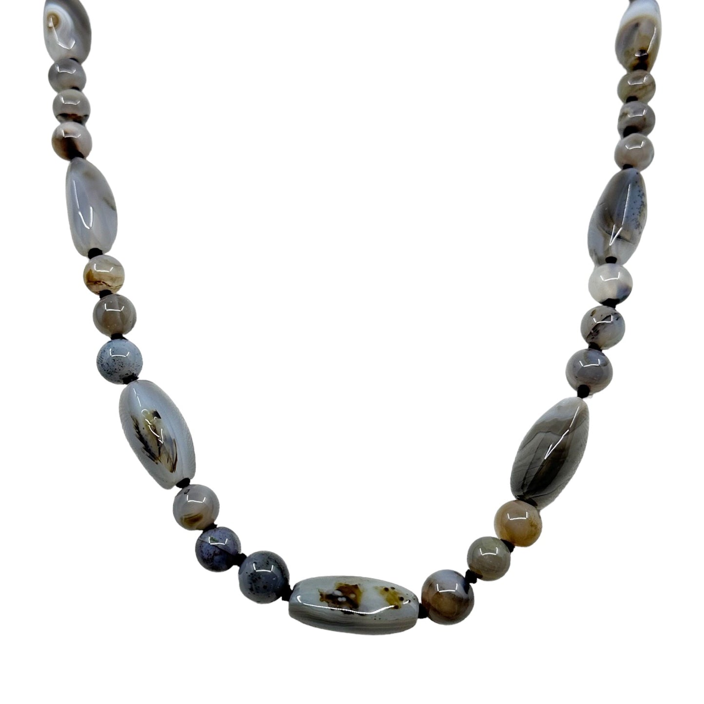 Vintage Chalcedony beads necklace