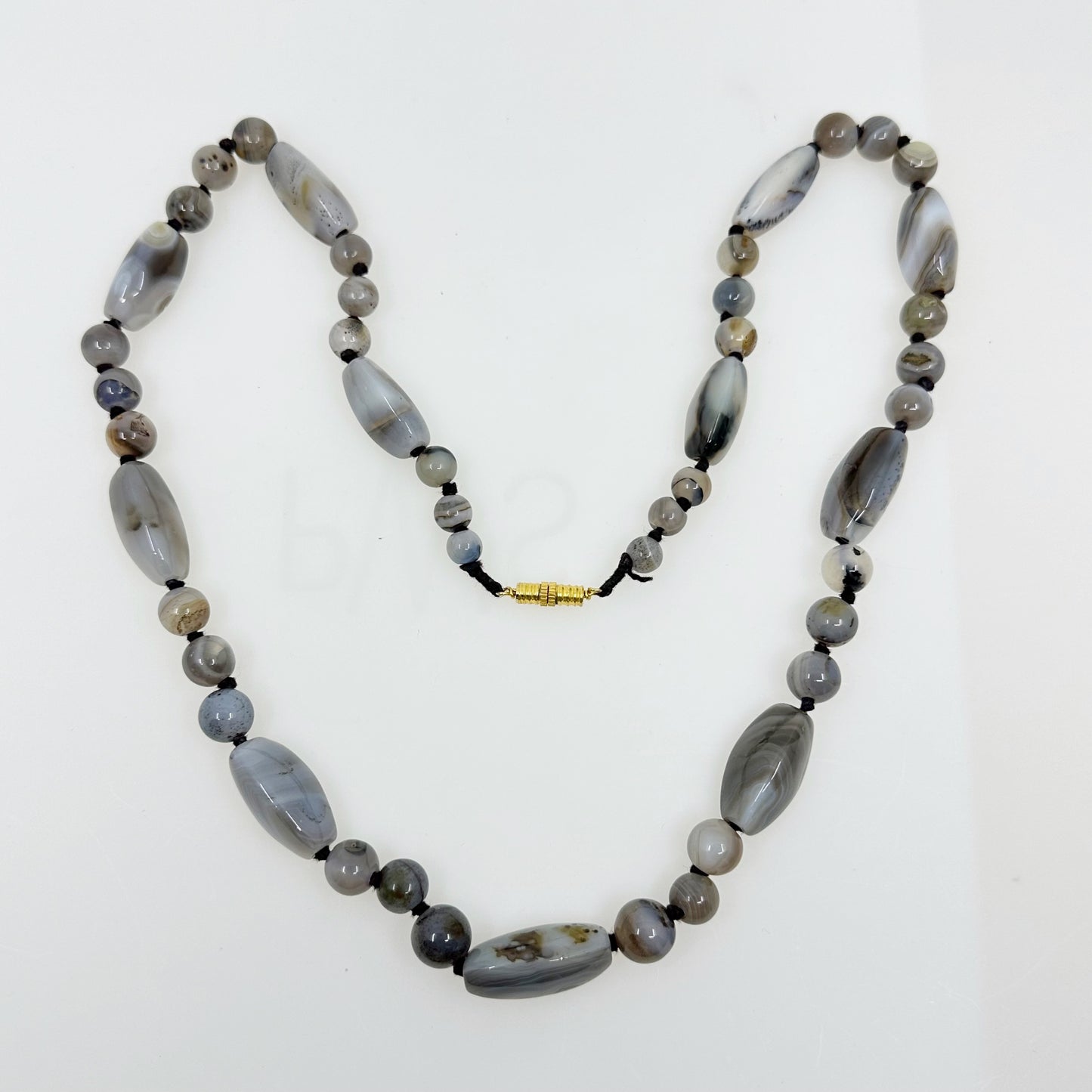 Vintage Chalcedony beads necklace