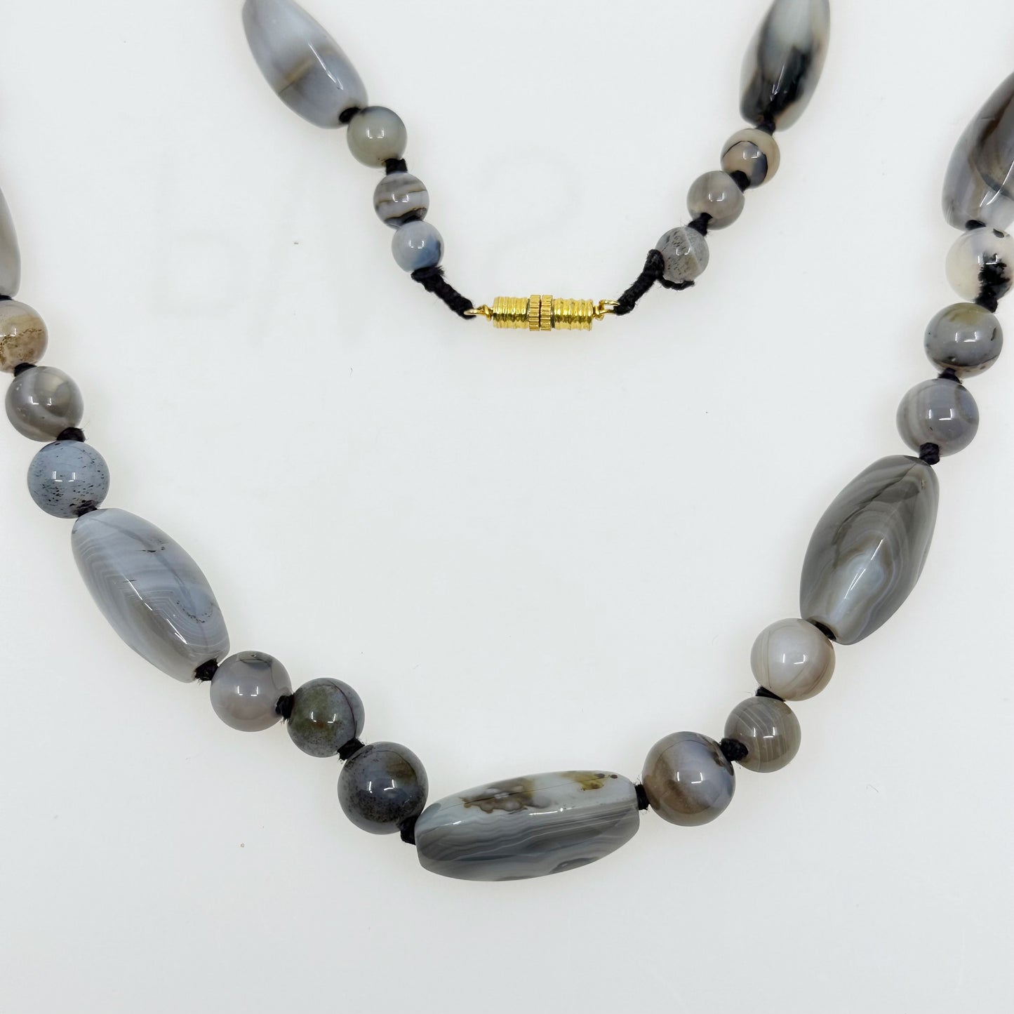 Vintage Chalcedony beads necklace