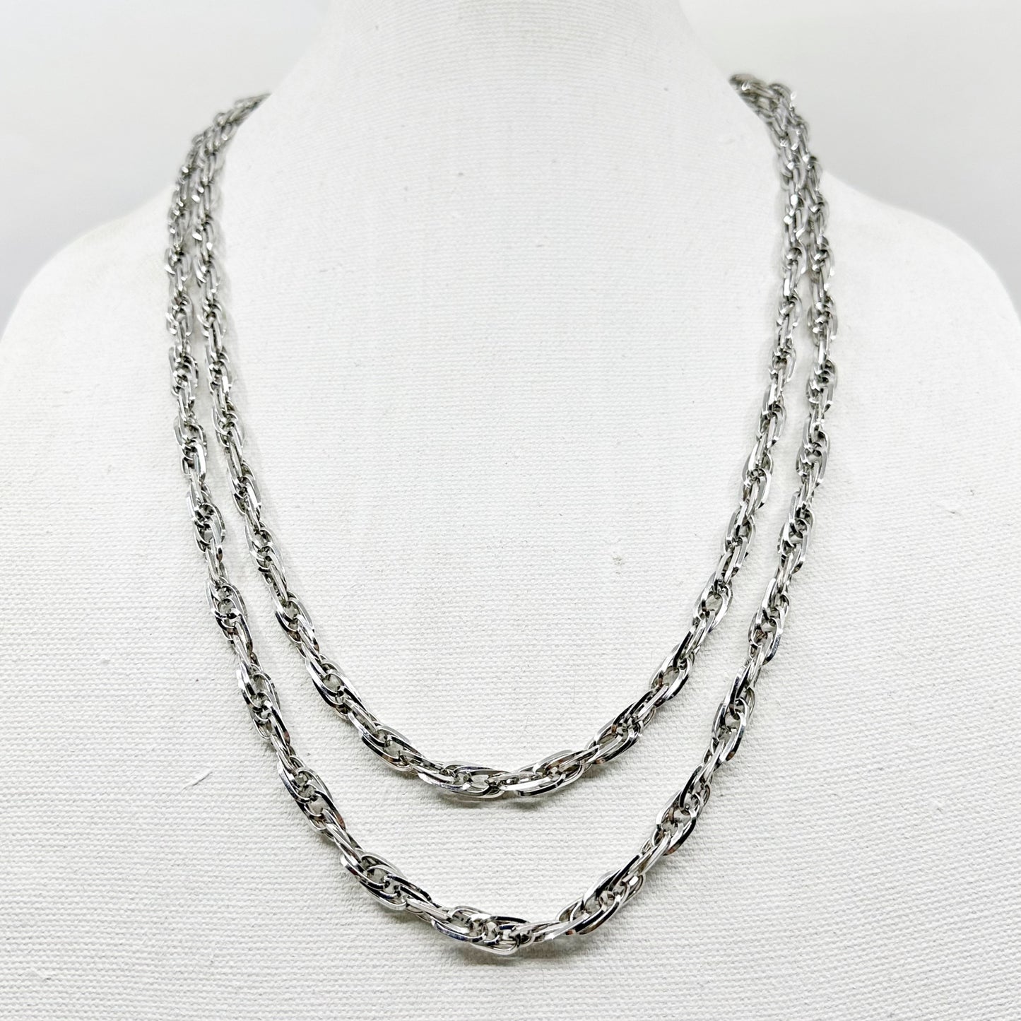 Monet silver tone chain necklace