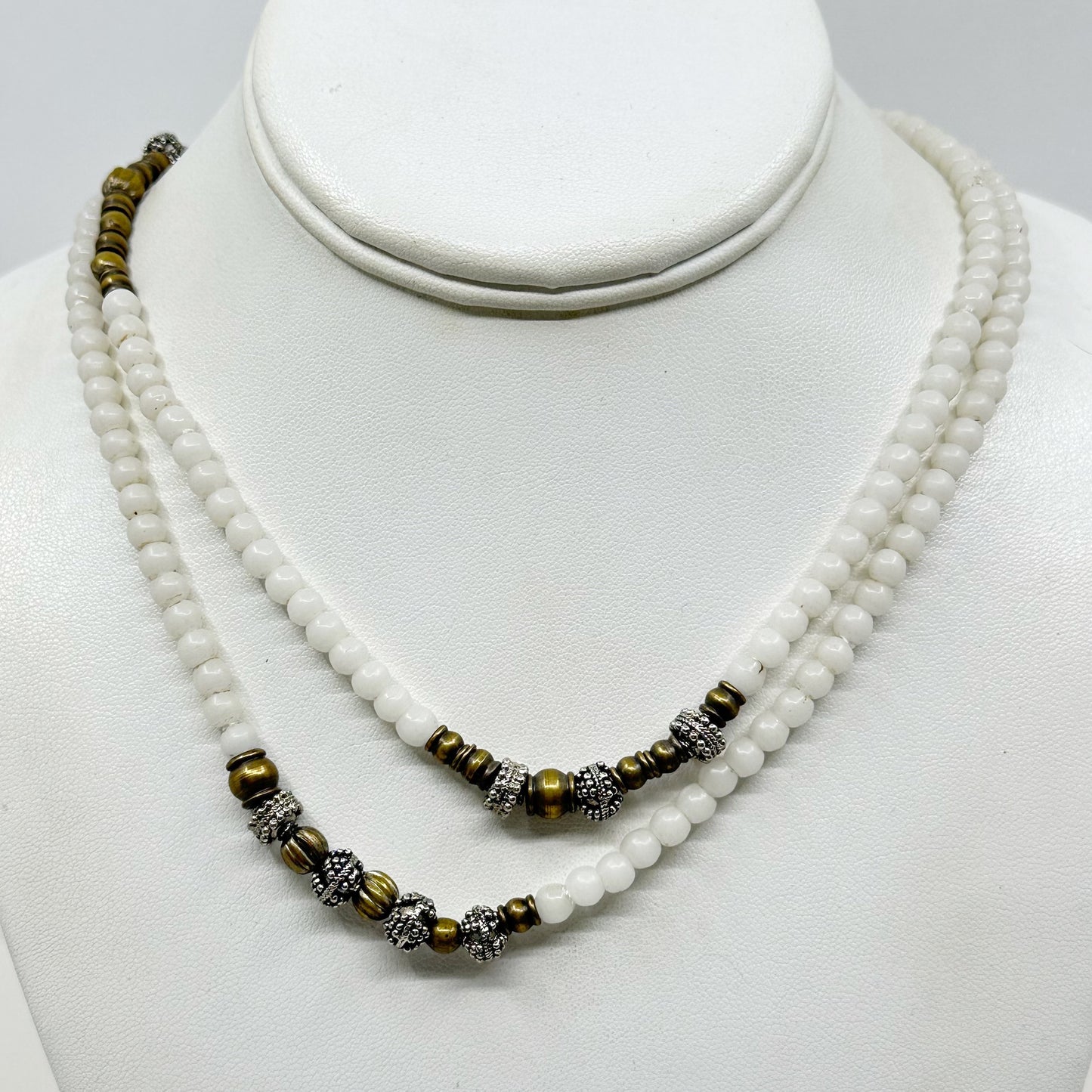 Hand Made Glass & brass beads necklace