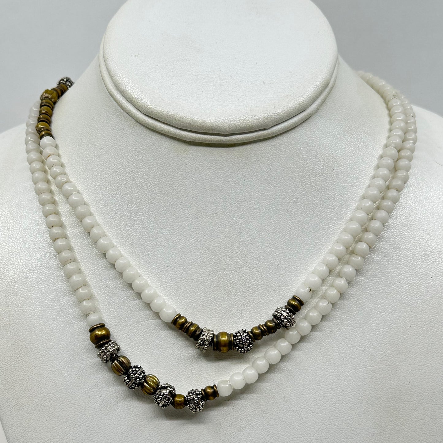 Hand Made Glass & brass beads necklace