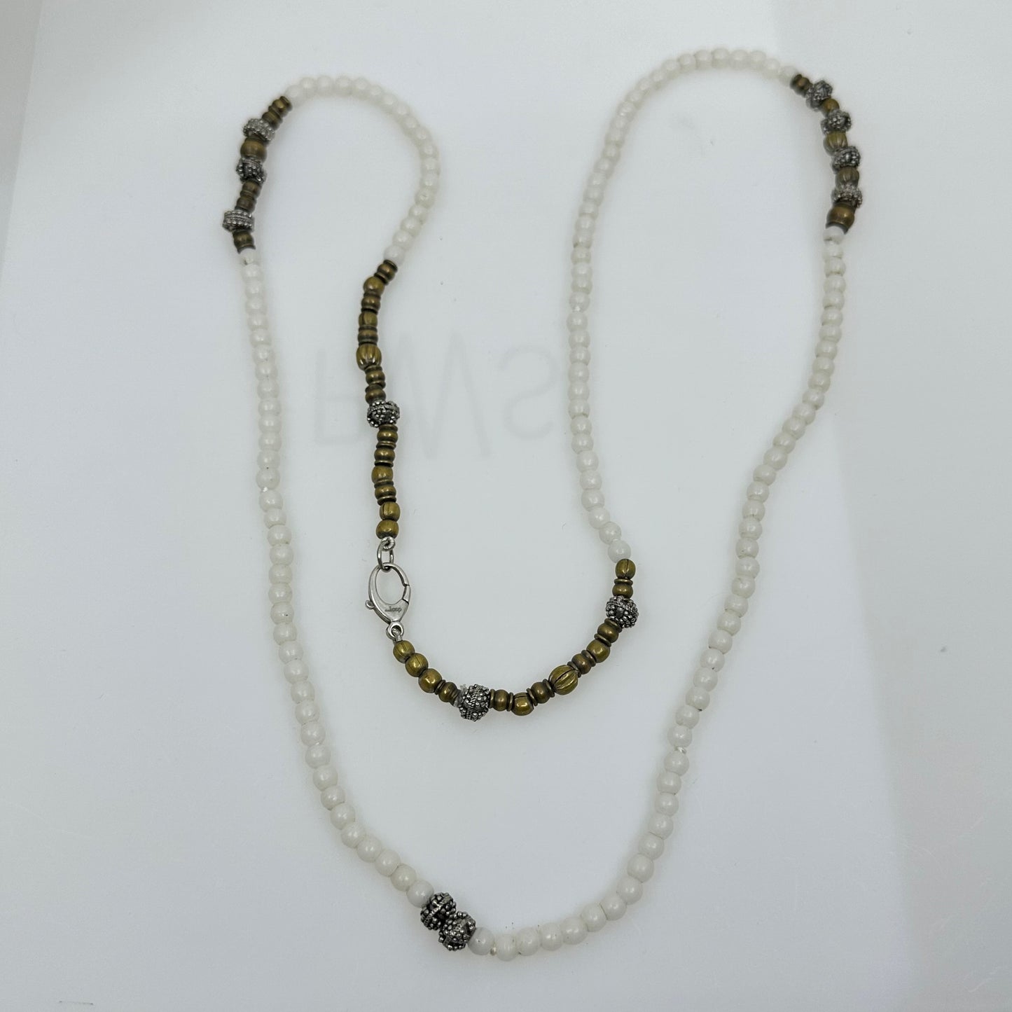 Hand Made Glass & brass beads necklace