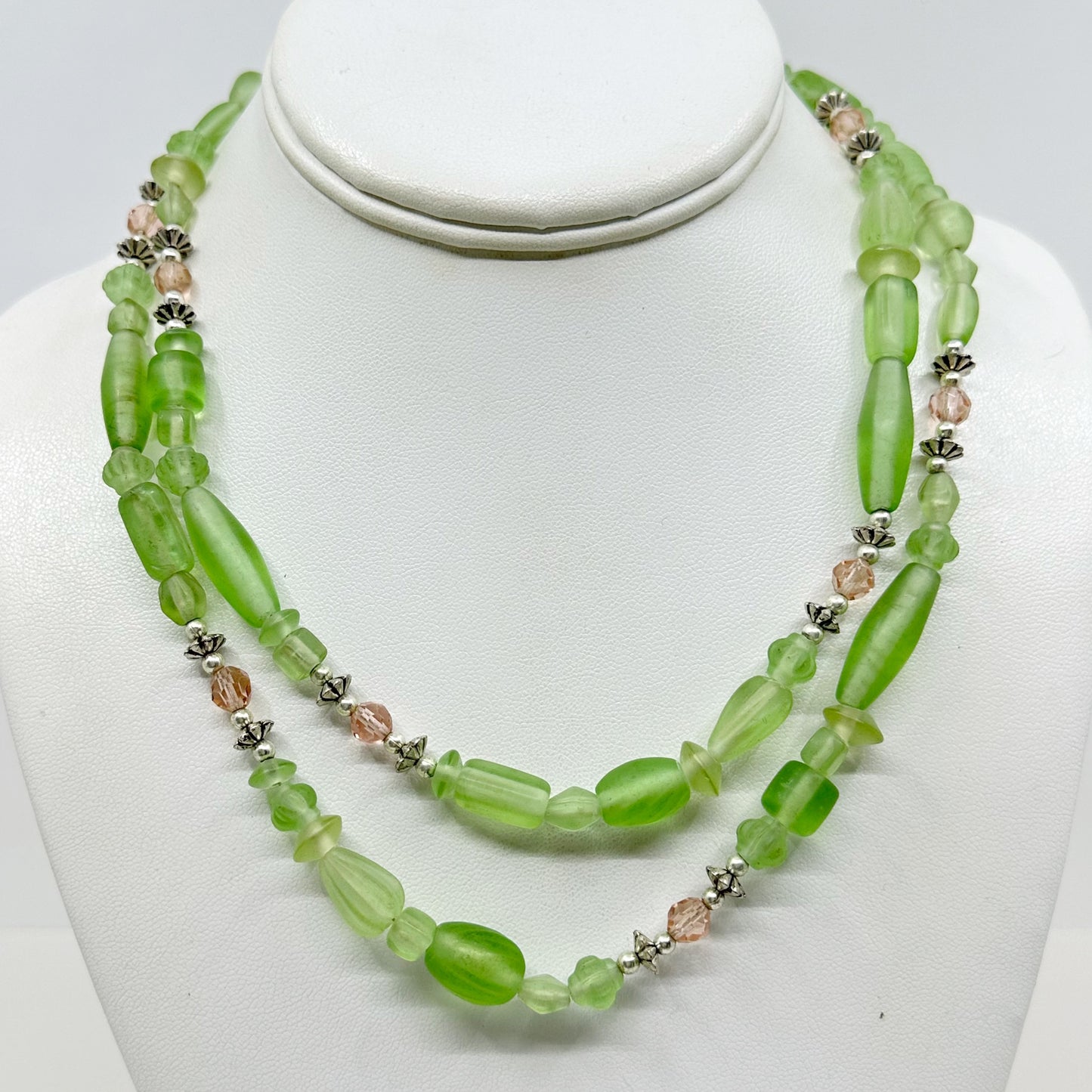 Hand Made glass & crystal beads necklace