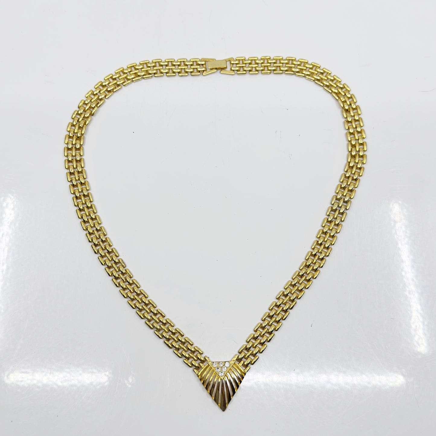 Vintage Gold tone rhinestone necklace