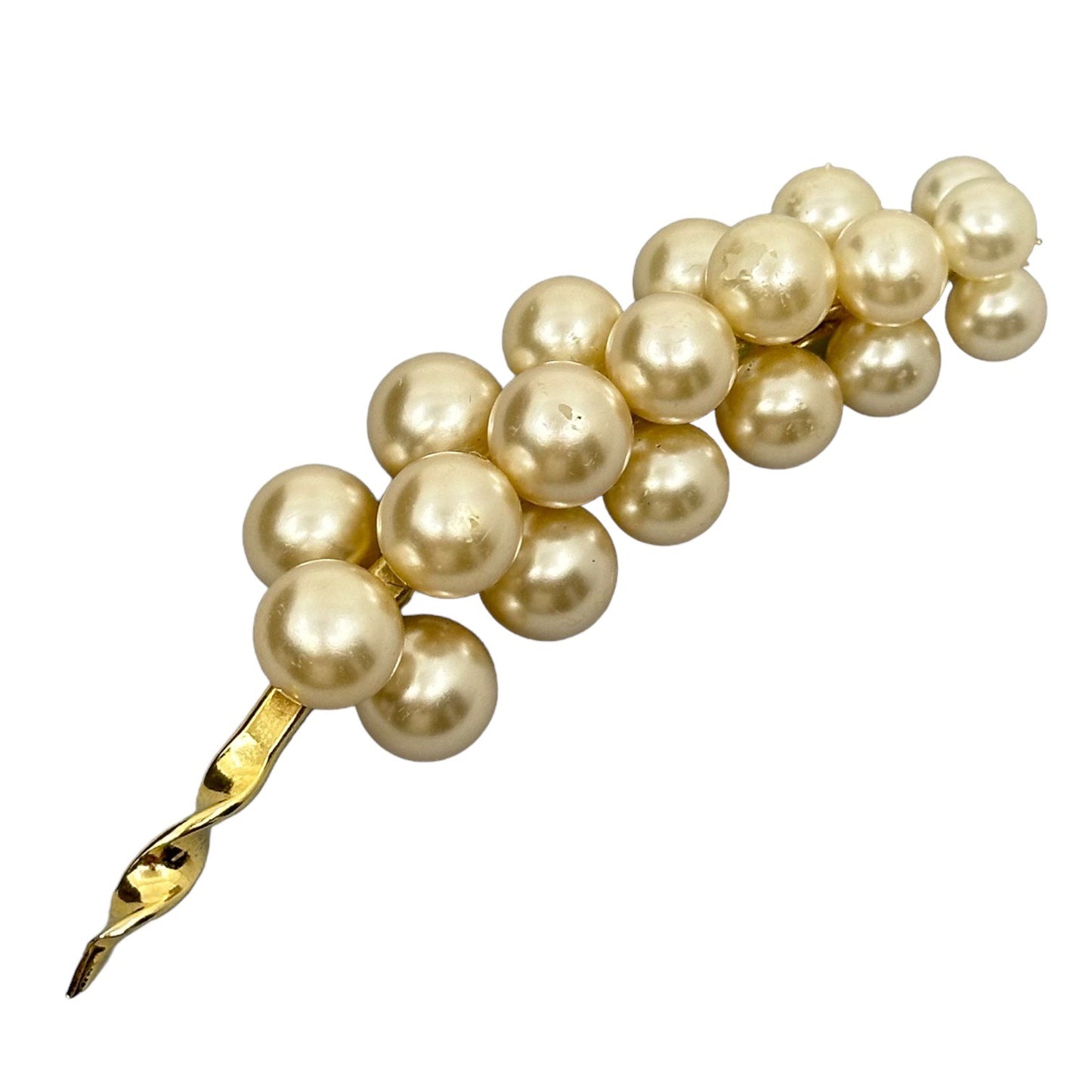 Oversized Vintage Gold tone pearl brooch