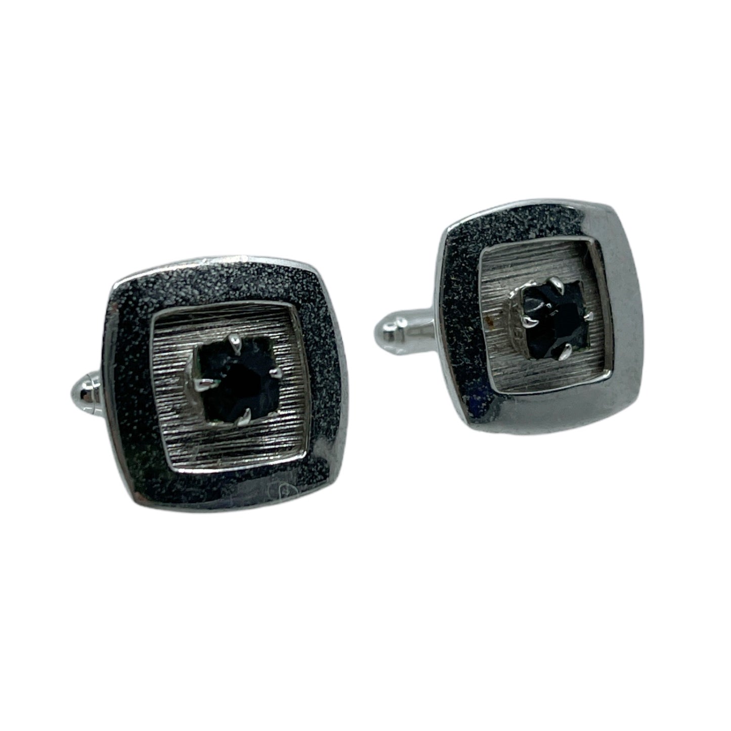 stainless steel onyx cufflinks