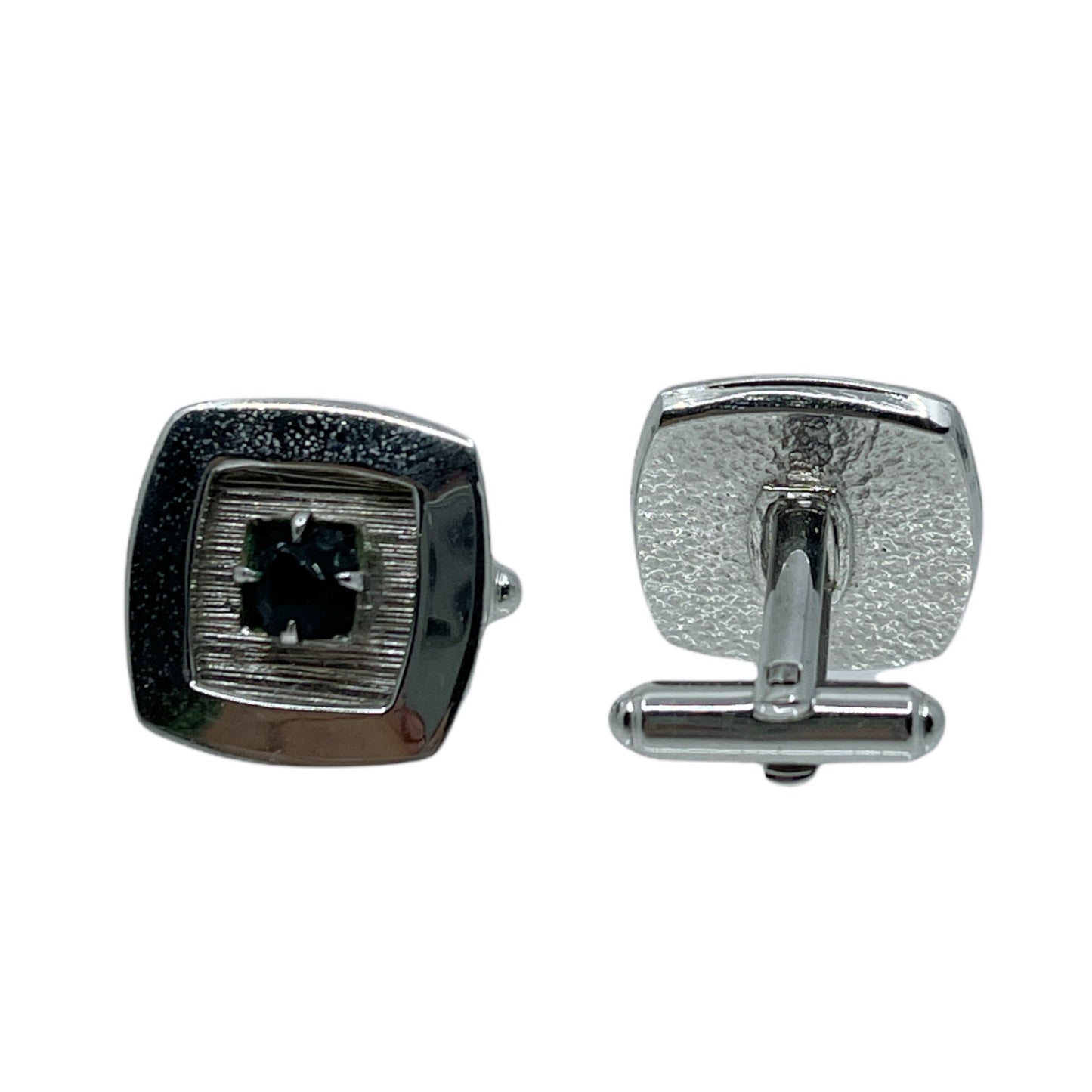 stainless steel onyx cufflinks