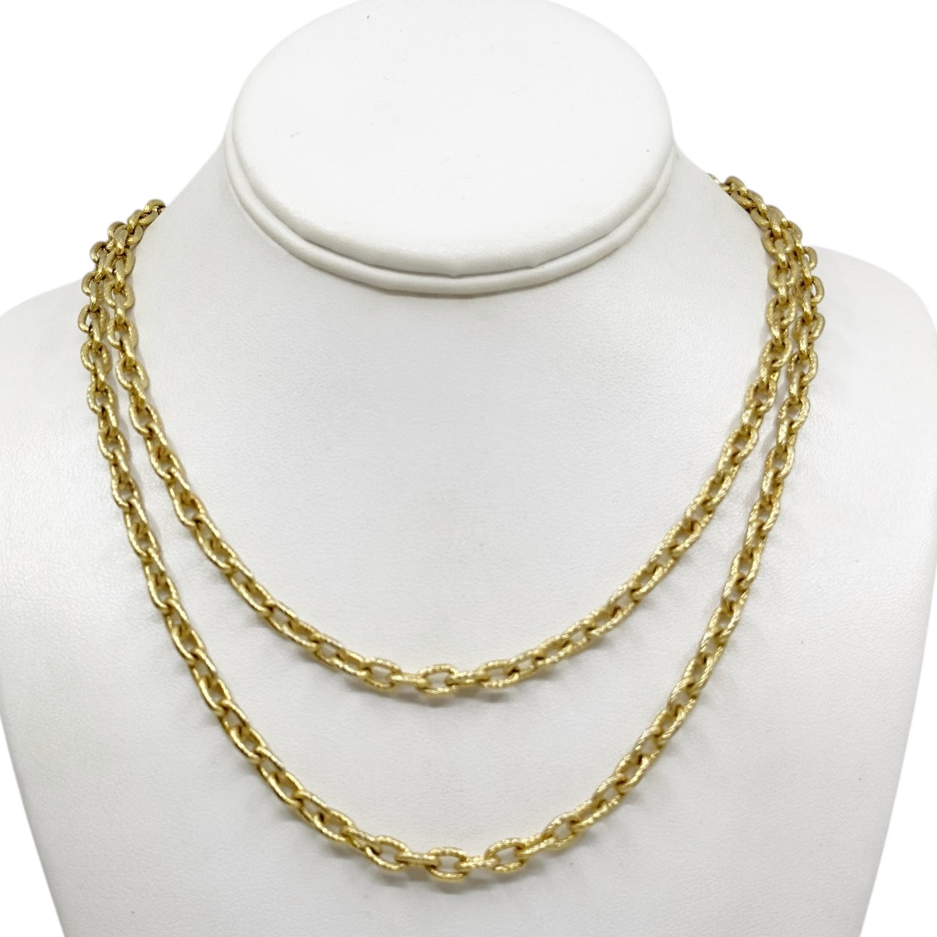 Vintage 55" long Monet Gold tone chain necklace