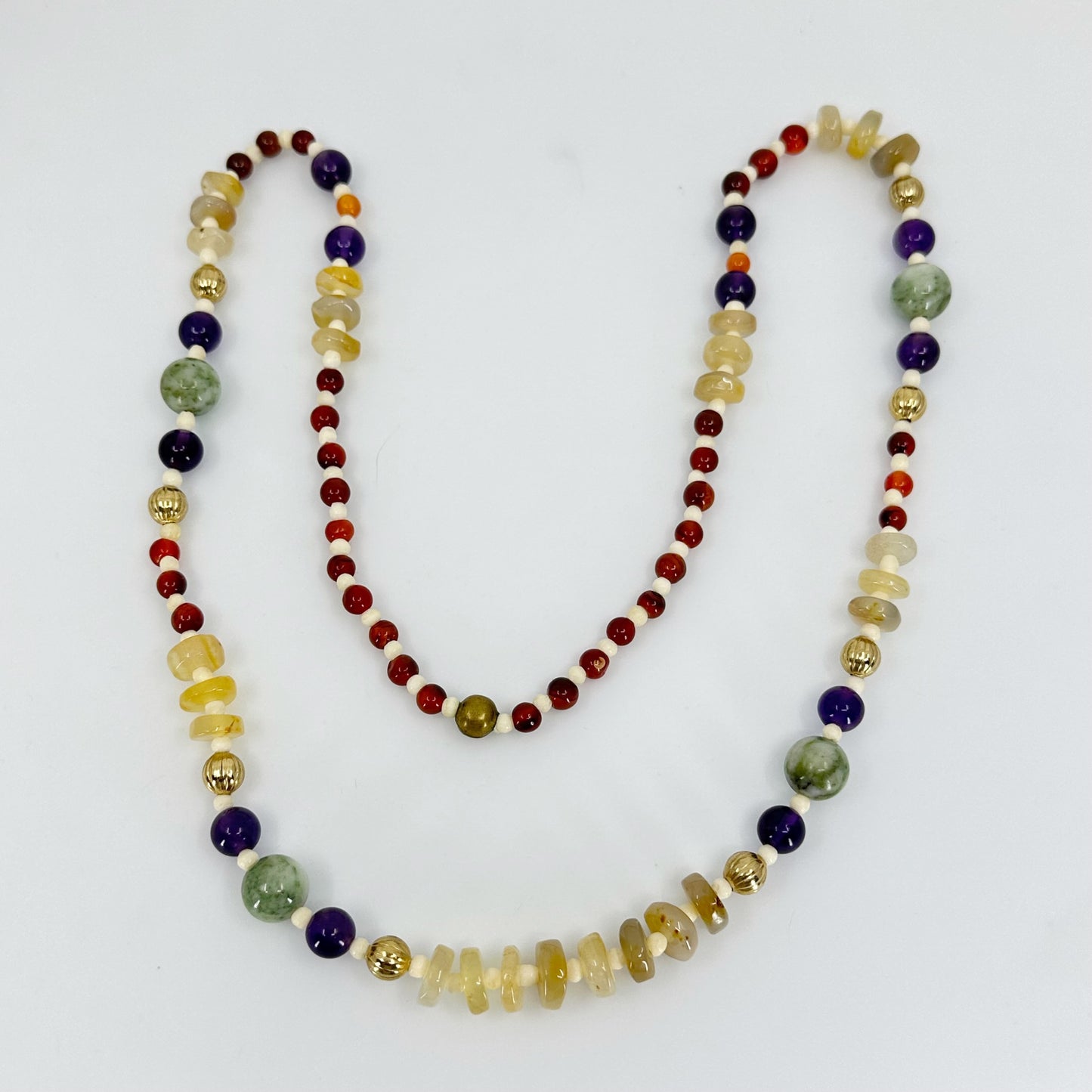 Vintage Hand Made Gemstone bead necklace