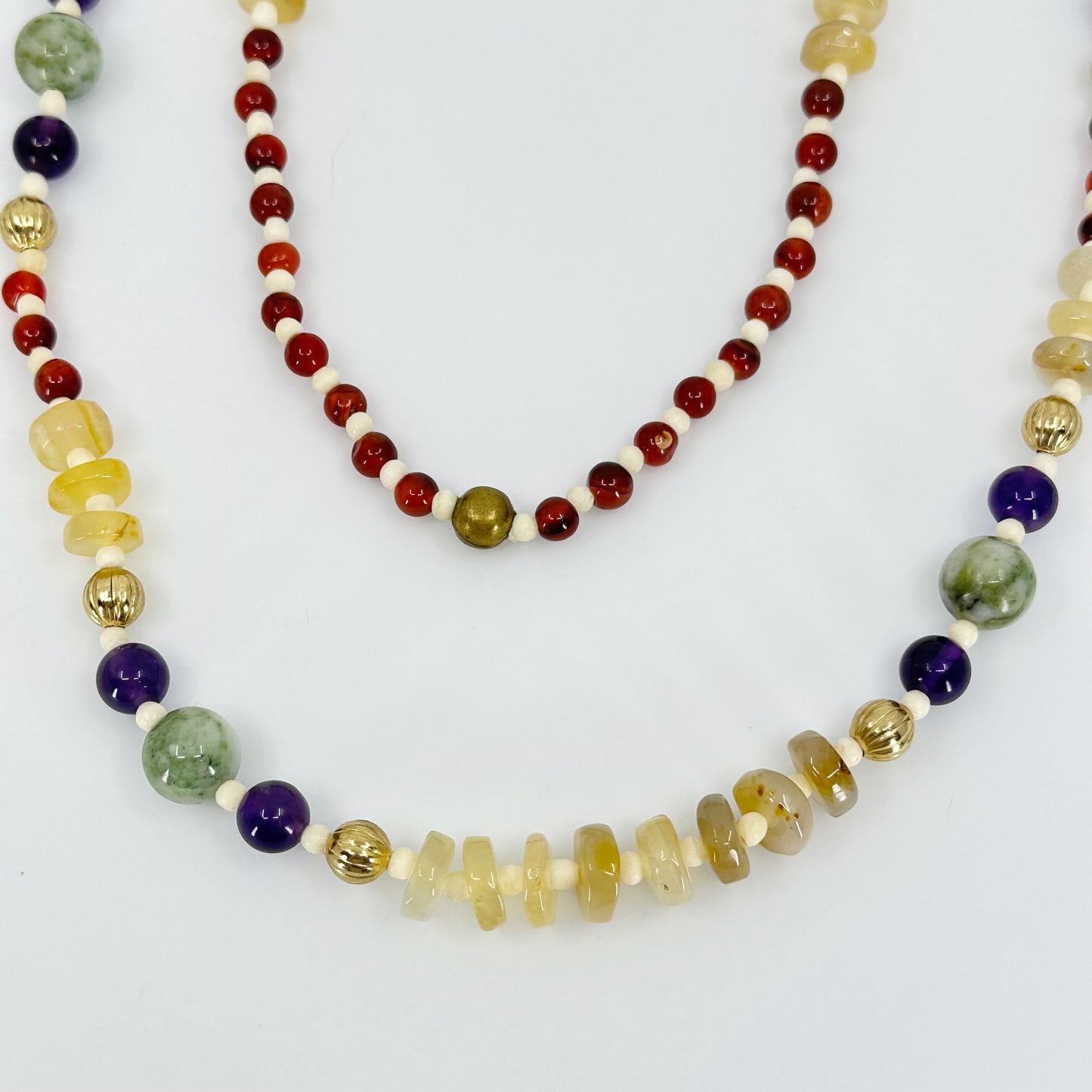 Vintage Hand Made Gemstone bead necklace