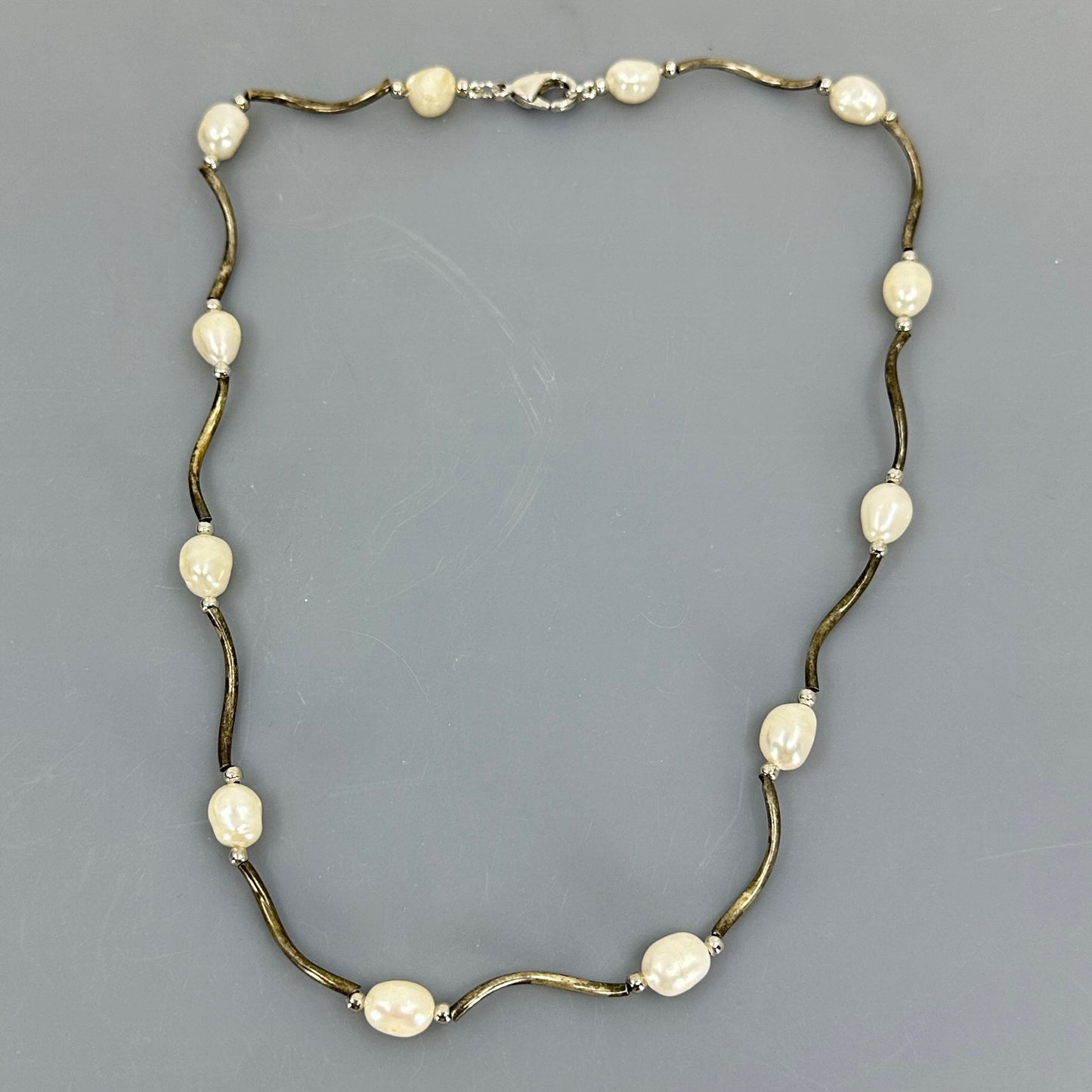 Silver Tone freshwater pearl necklace