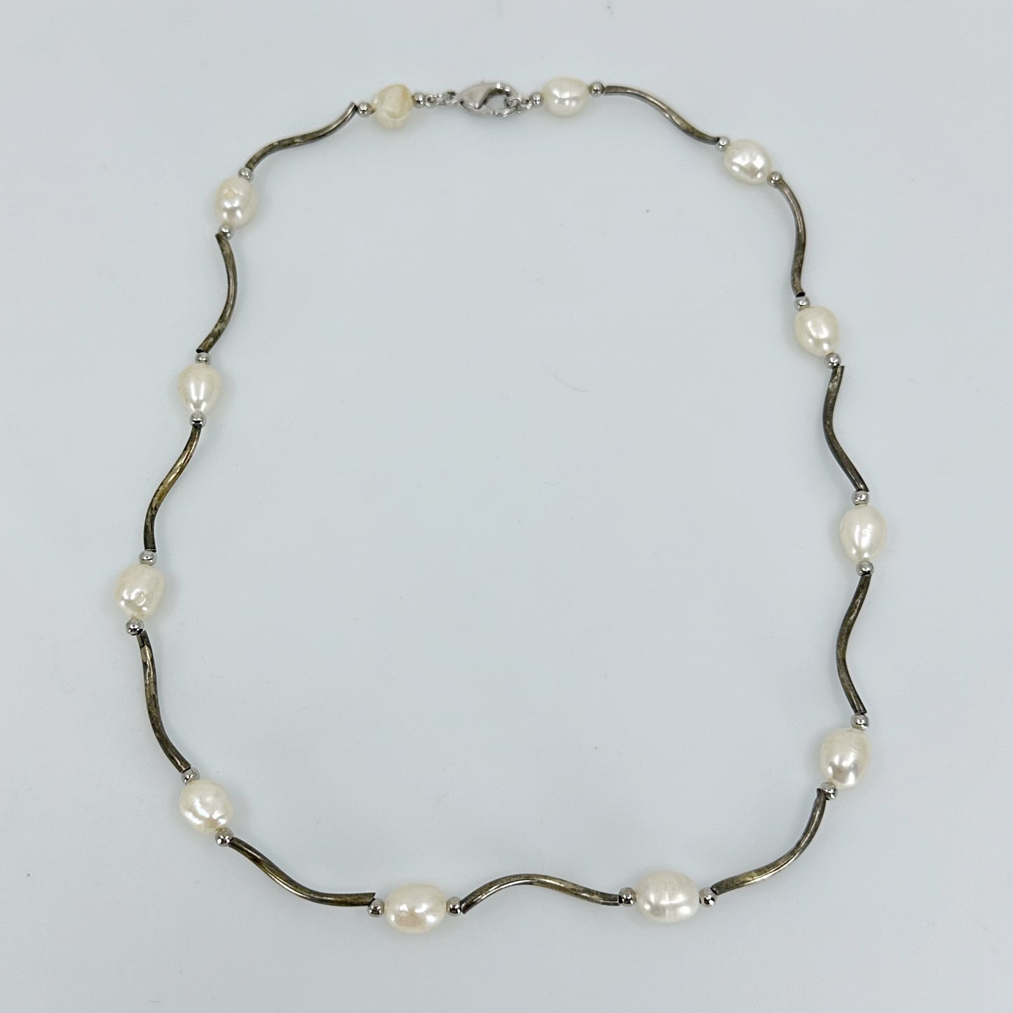 Silver Tone freshwater pearl necklace